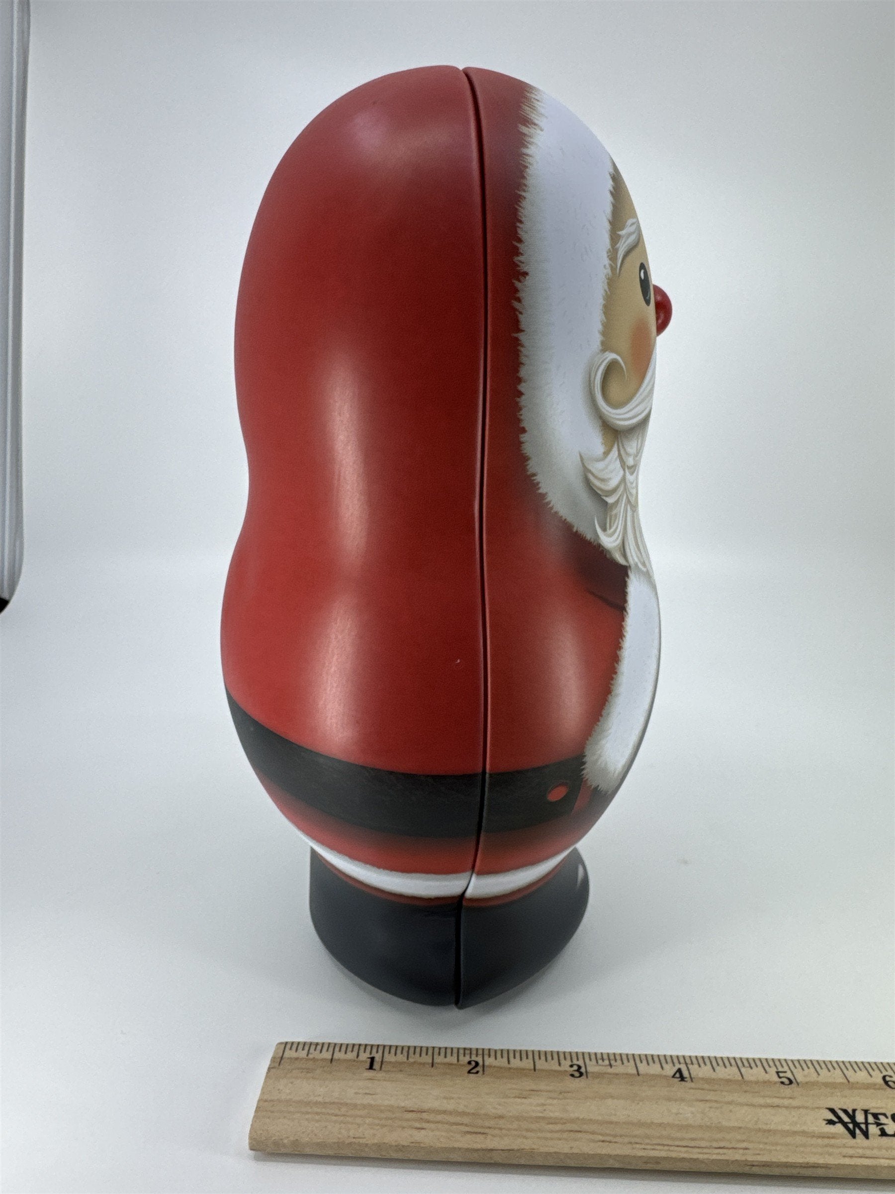 Christmas Santa Clause Tin Storage/Candy Container Holiday Decor