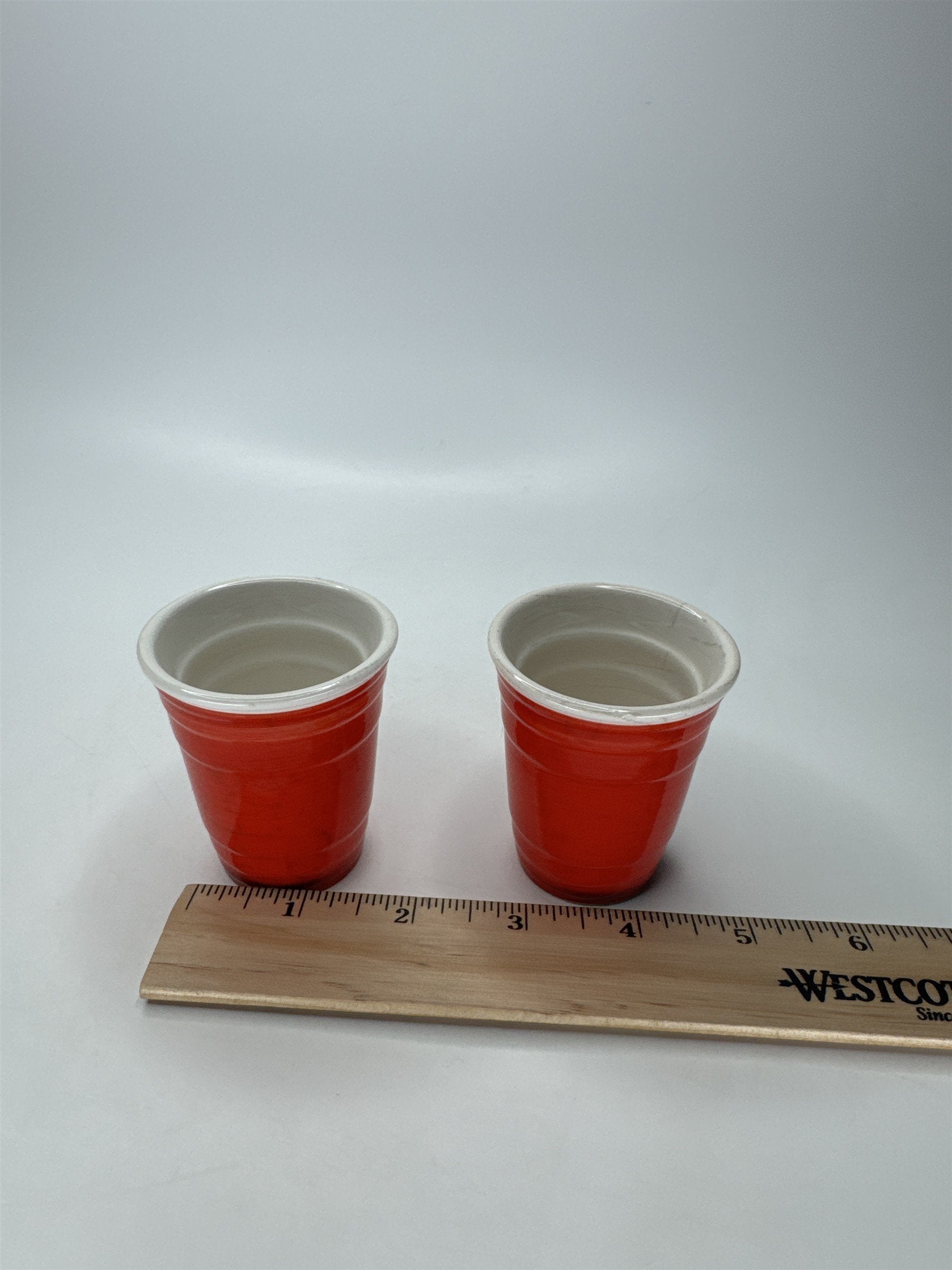 Big Mouth Toys Red Solo Cup Shot Glass Set Ceramic Novelty Party Decor