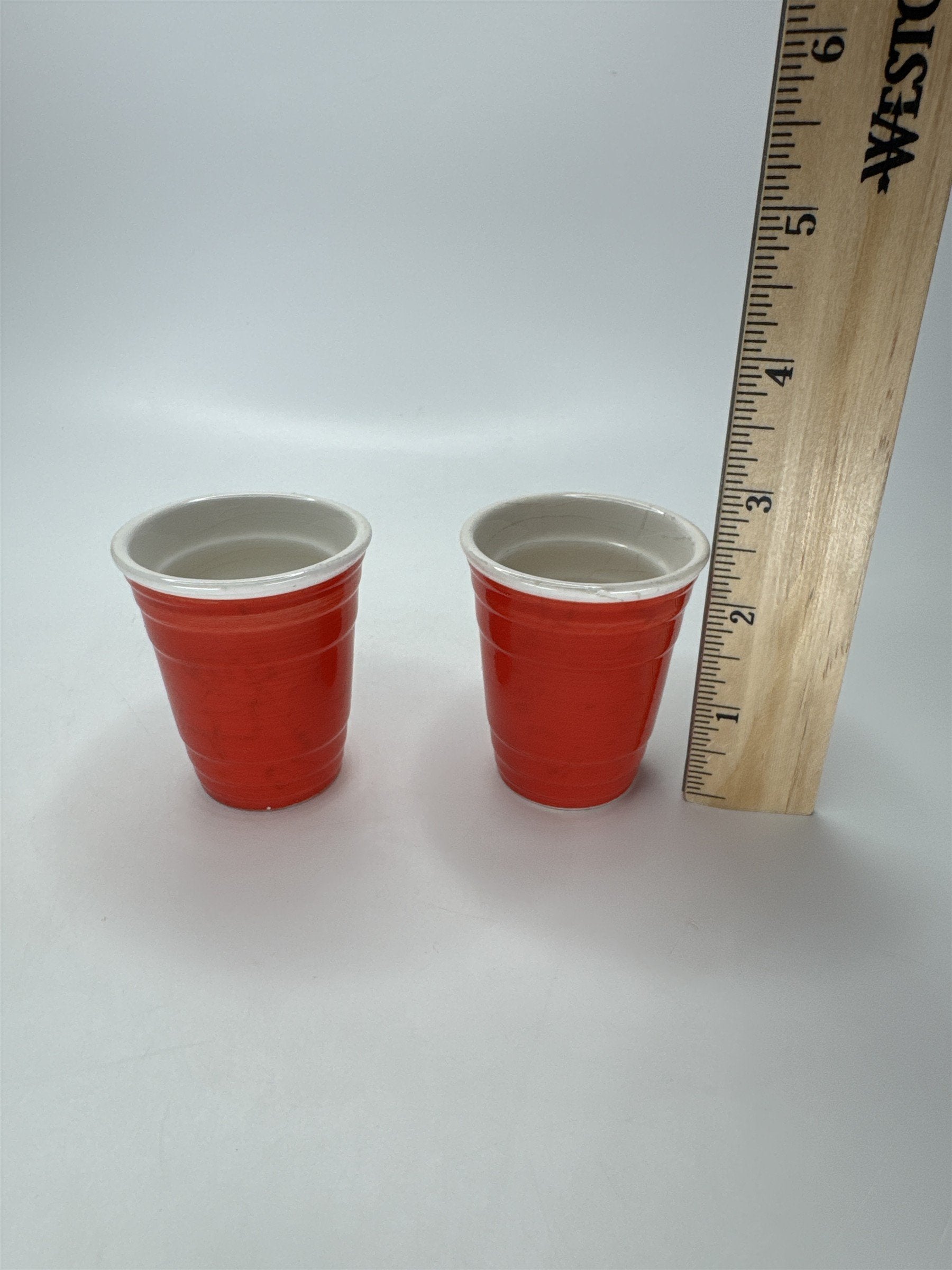 Big Mouth Toys Red Solo Cup Shot Glass Set Ceramic Novelty Party Decor