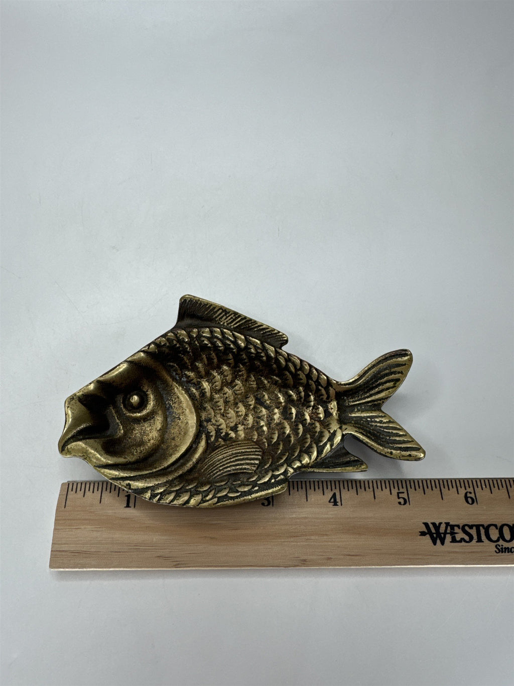 Vintage Mitsukoshi Ltd Tokyo Brass Fish Figural Nautical Barware