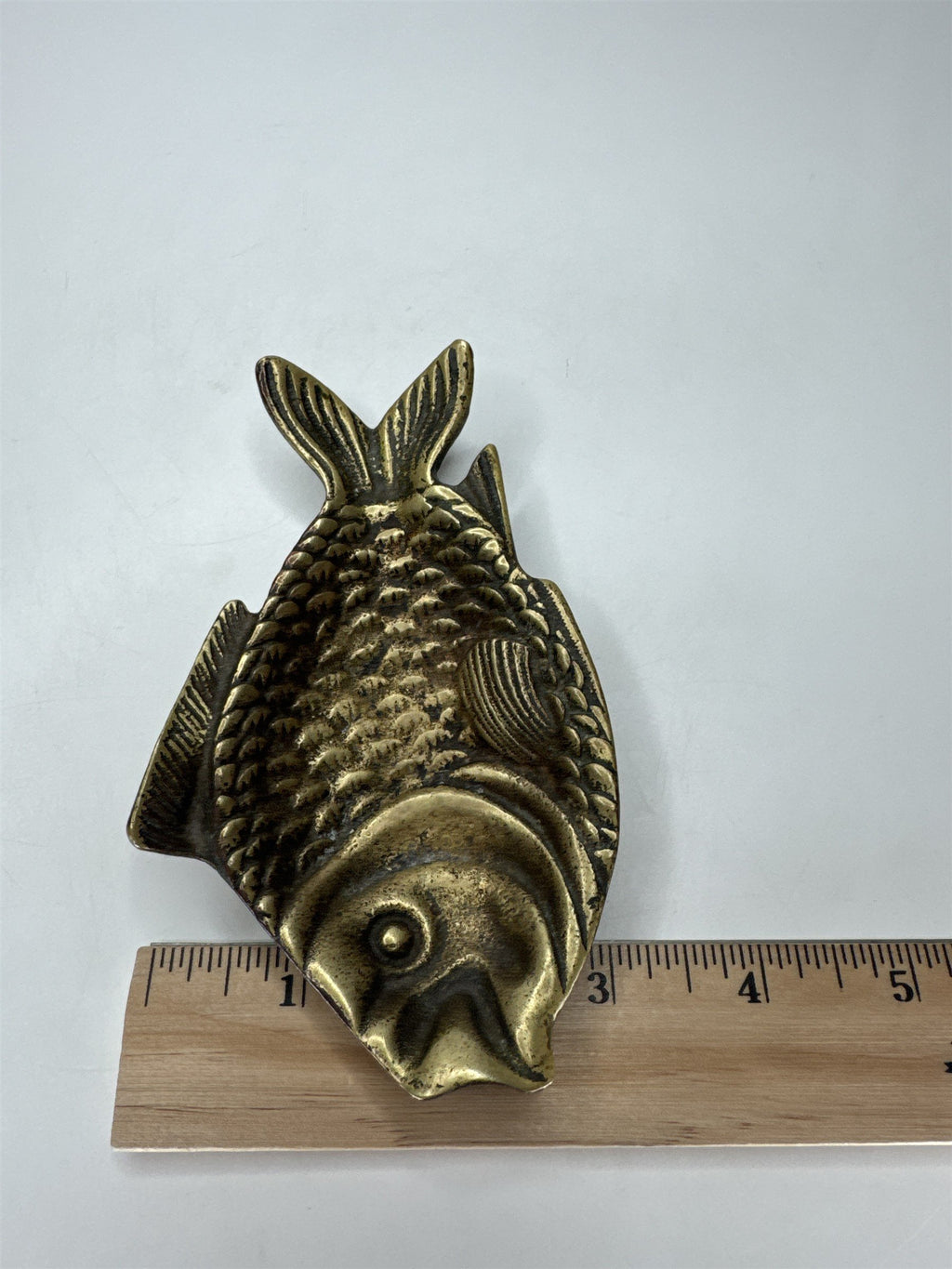 Vintage Mitsukoshi Ltd Tokyo Brass Fish Figural Nautical Barware