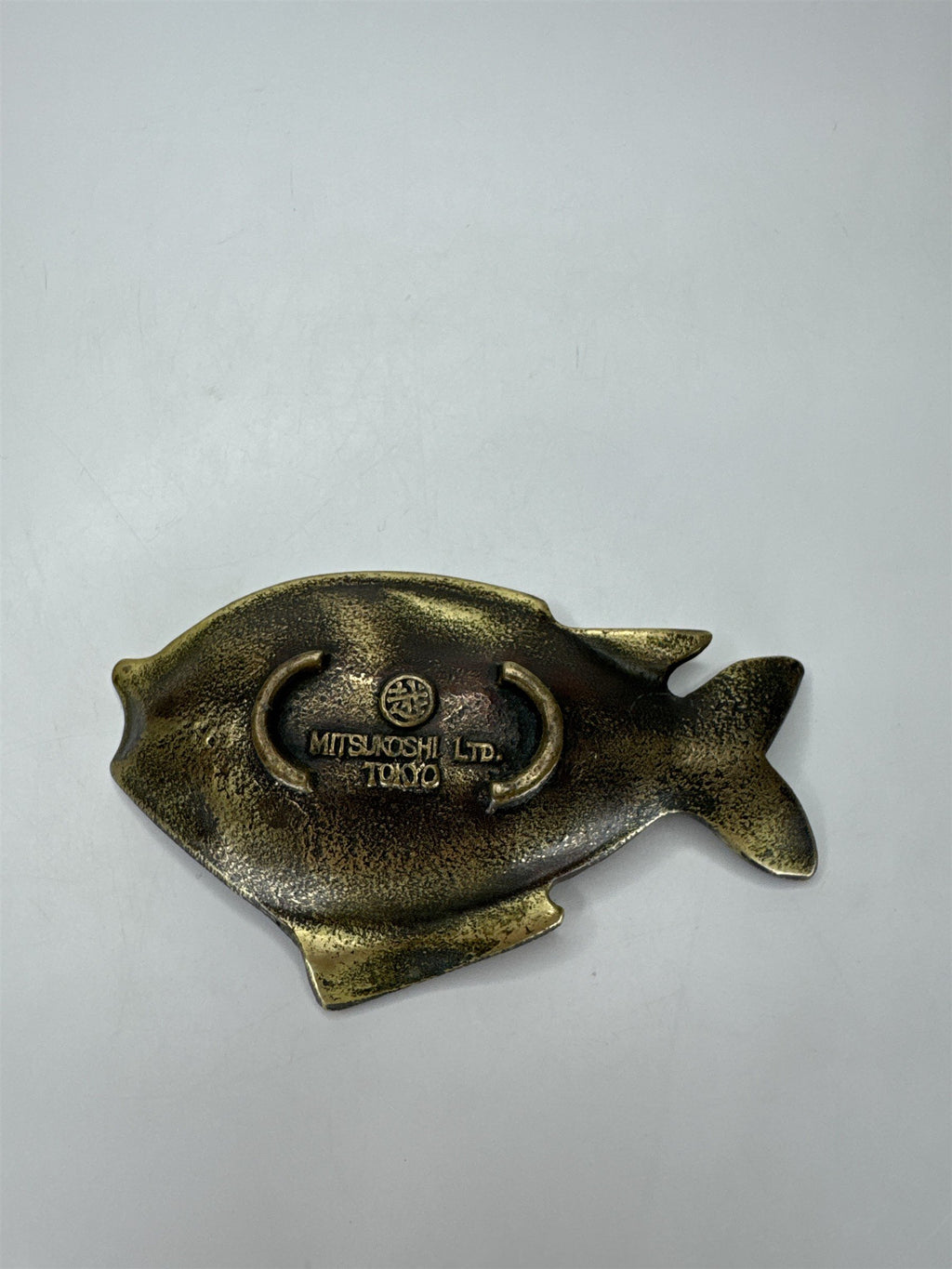 Vintage Mitsukoshi Ltd Tokyo Brass Fish Figural Nautical Barware