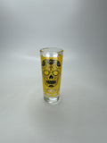Cozumel Yellow Sugar Skull Shot Glass Day of the Dead Dia de los Muertos