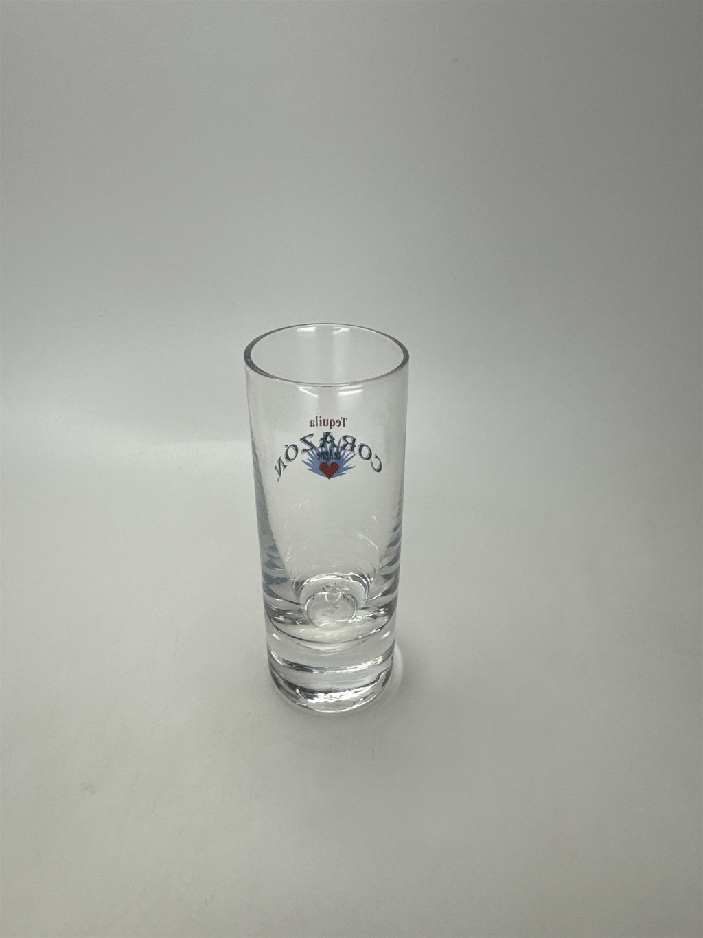 Tequila Corazón de Agave Shot Glass Clear Logo Barware Heavy Base *Bottom Marks*