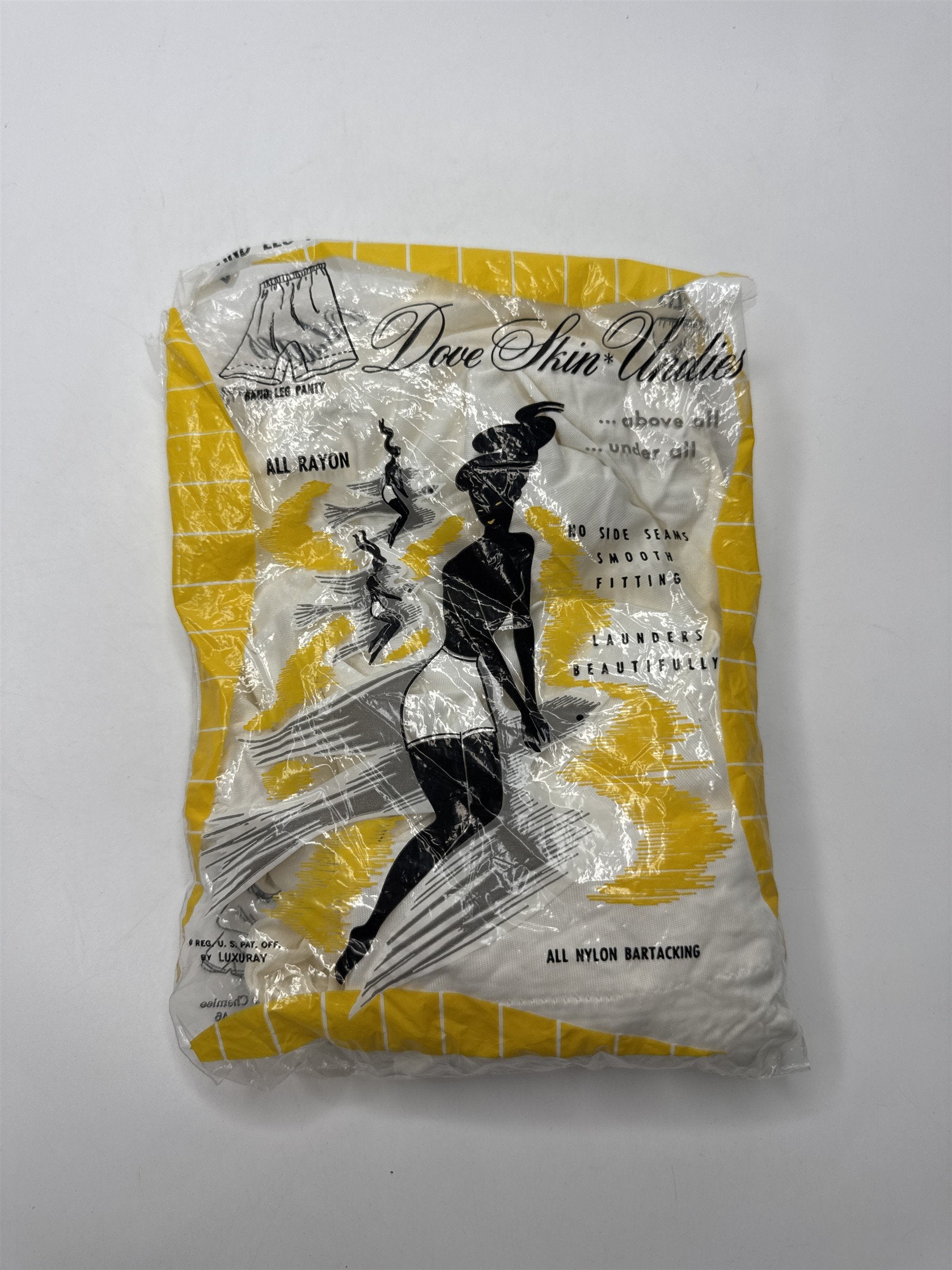 Vintage Dove Skin Undies Band Leg Panty NOS Deadstock All Rayon Bloomers Size 6