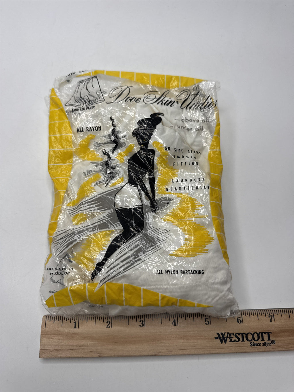 Vintage Dove Skin Undies Band Leg Panty NOS Deadstock All Rayon Bloomers Size 6