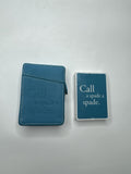 Sola Teal Playing Card Case New Deck Poker "Call a spade a spade" Faux Leather