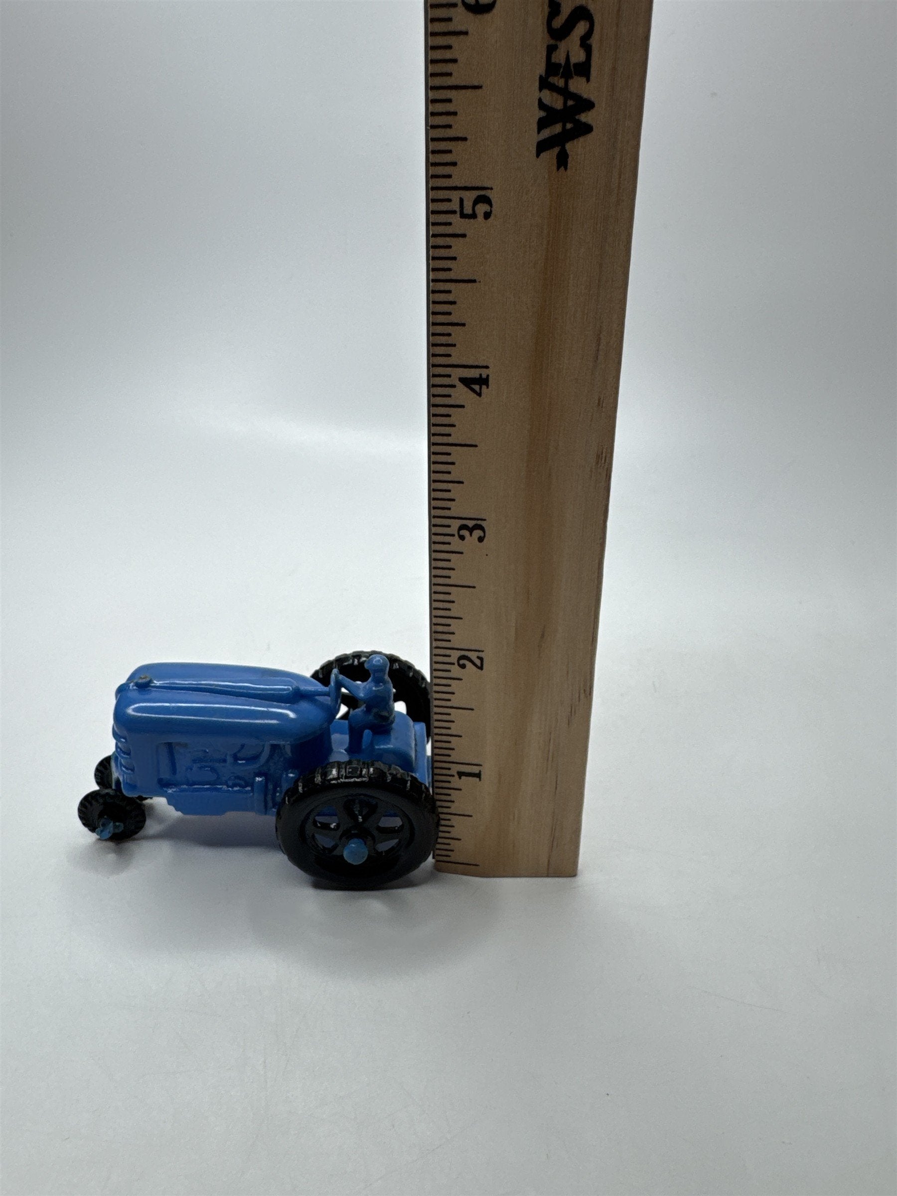 Vintage Banner US Blue Plastic Tractor Toy Miniature Farm Figurine