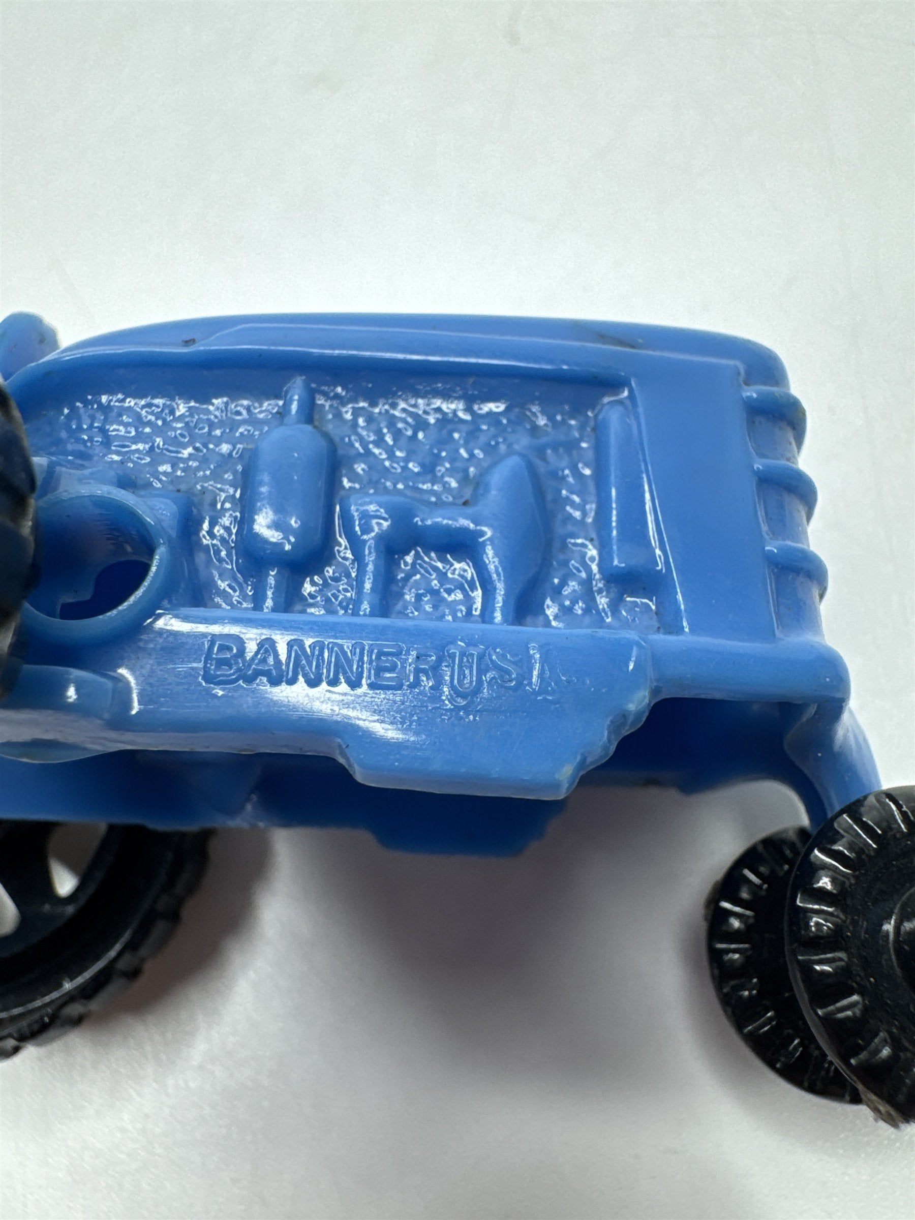 Vintage Banner US Blue Plastic Tractor Toy Miniature Farm Figurine