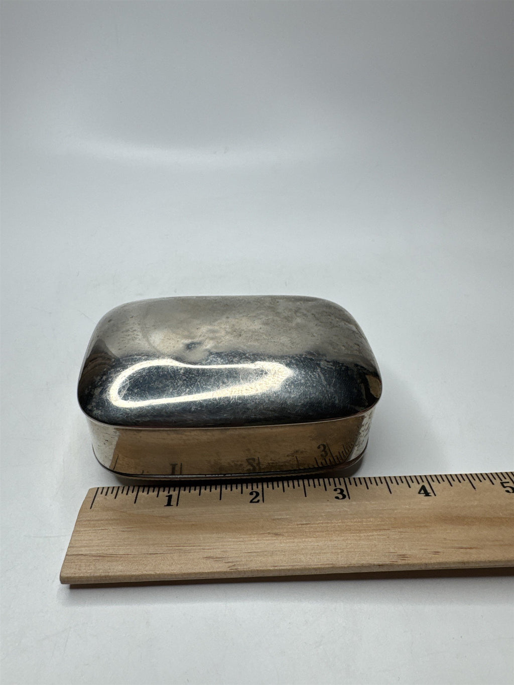 Vintage Chrome Plated Metal Soap Box Container Military Navy Style