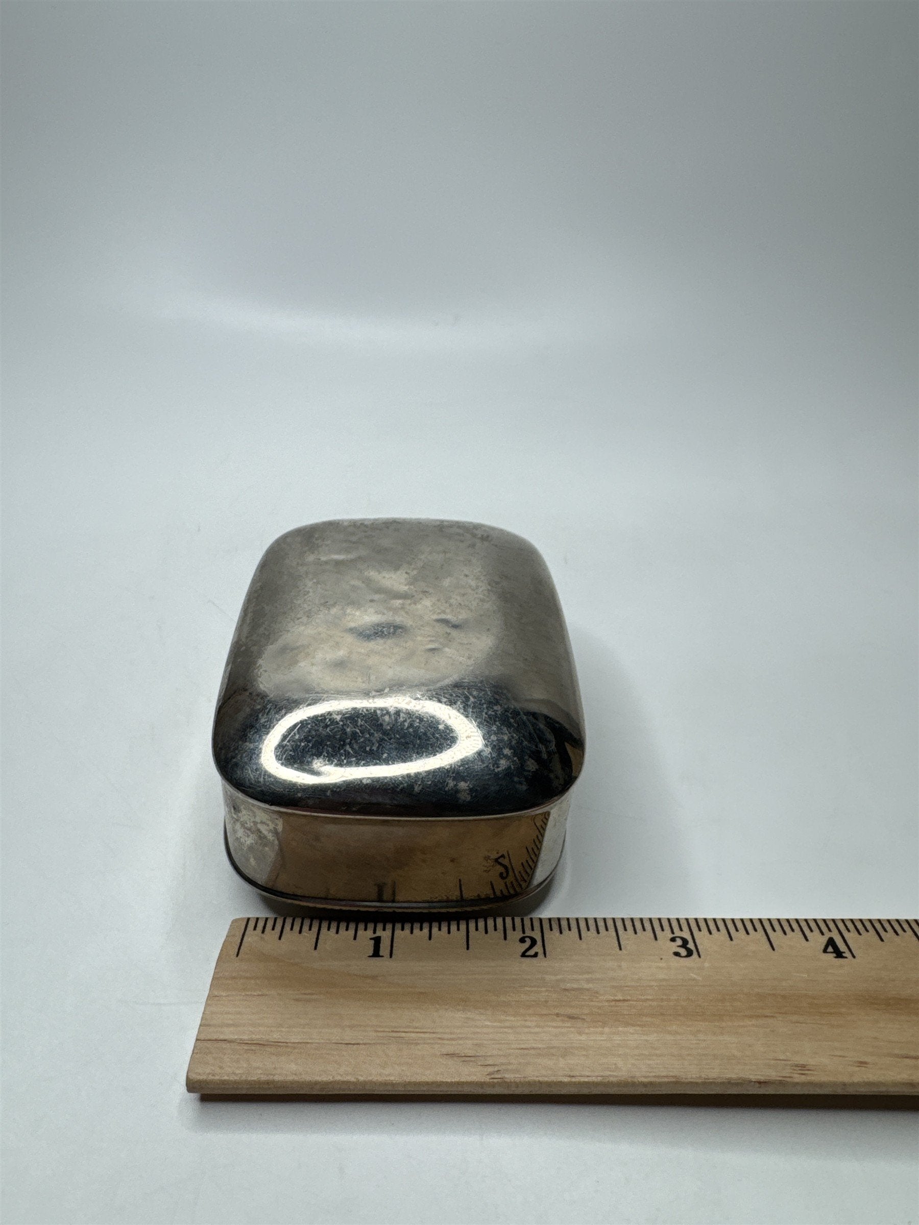 Vintage Chrome Plated Metal Soap Box Container Military Navy Style