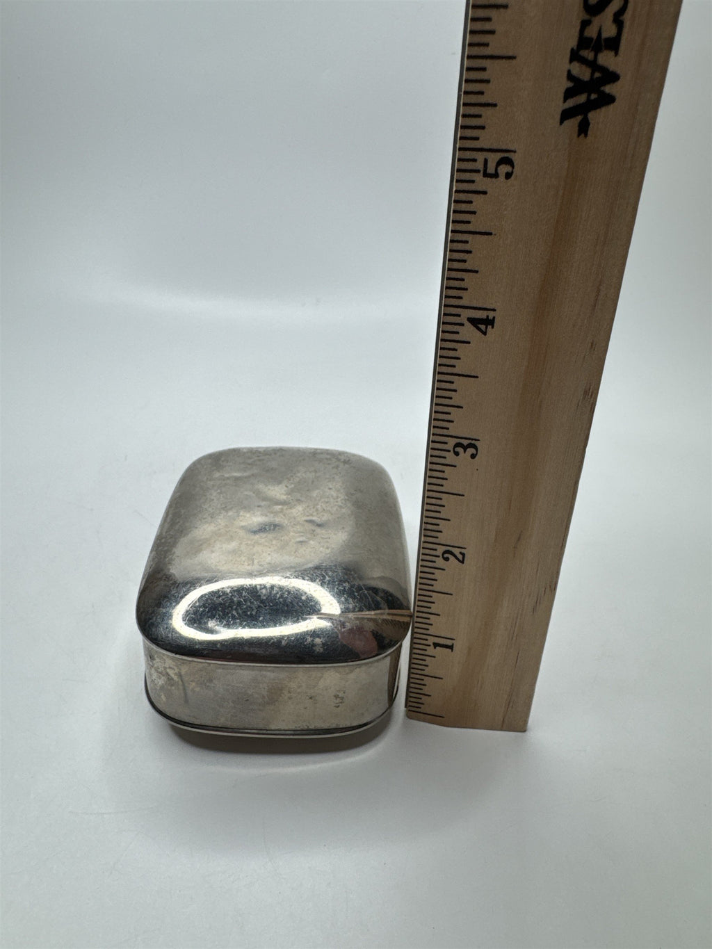 Vintage Chrome Plated Metal Soap Box Container Military Navy Style