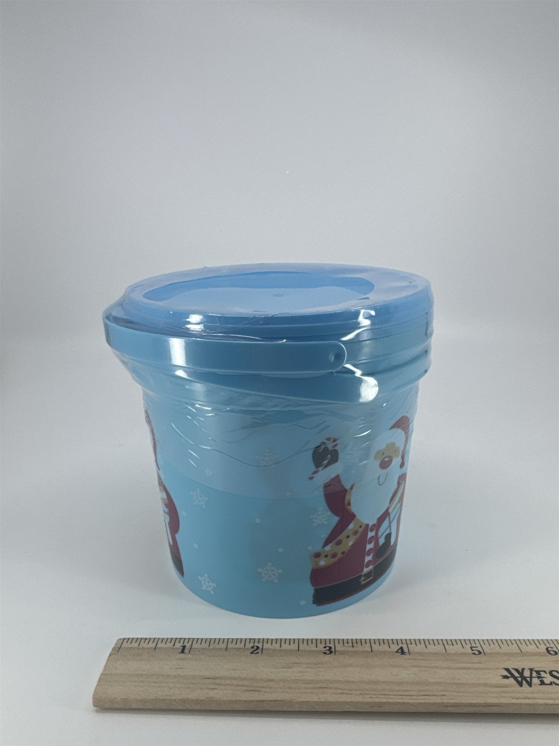 Pack Of Two Santa Claus Blue Holiday/Christmas Pail Gift/Treat Buckets