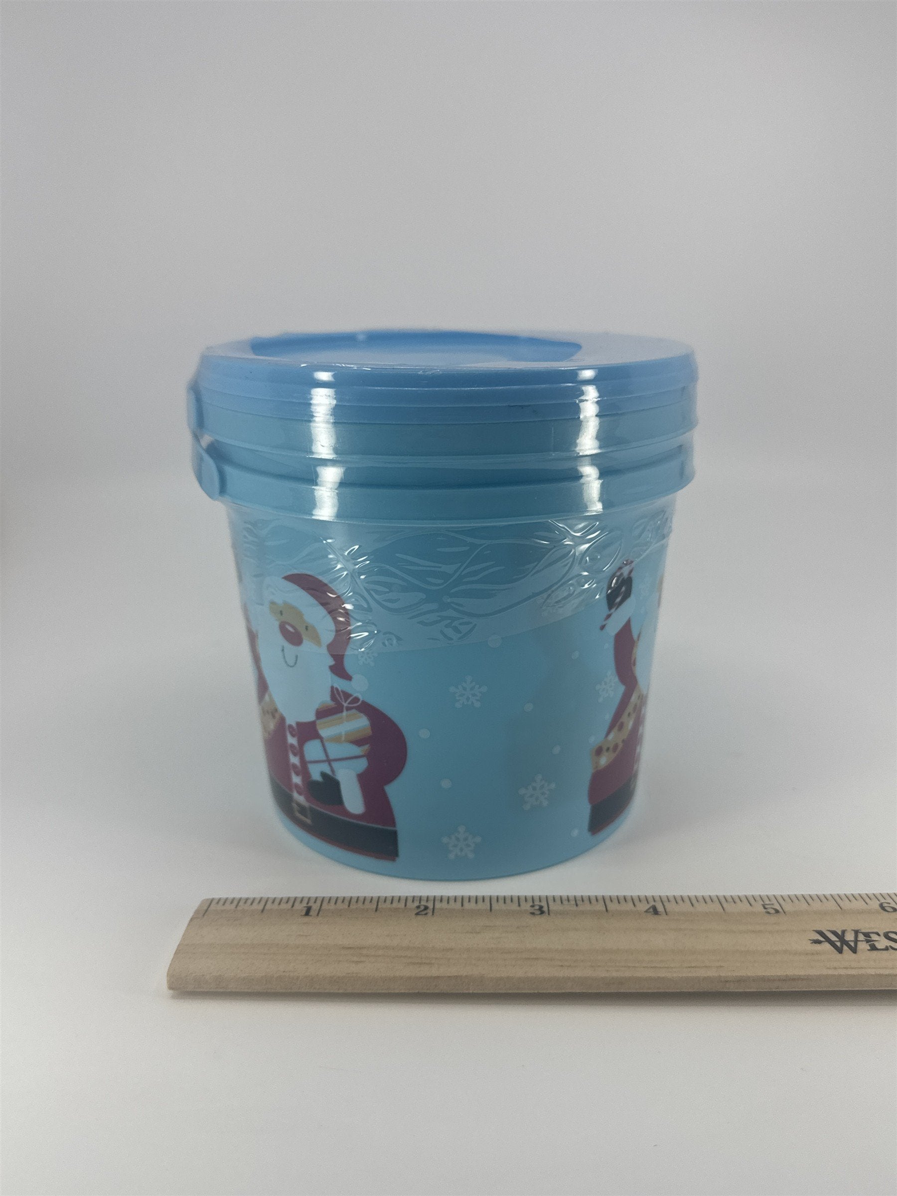 Pack Of Two Santa Claus Blue Holiday/Christmas Pail Gift/Treat Buckets