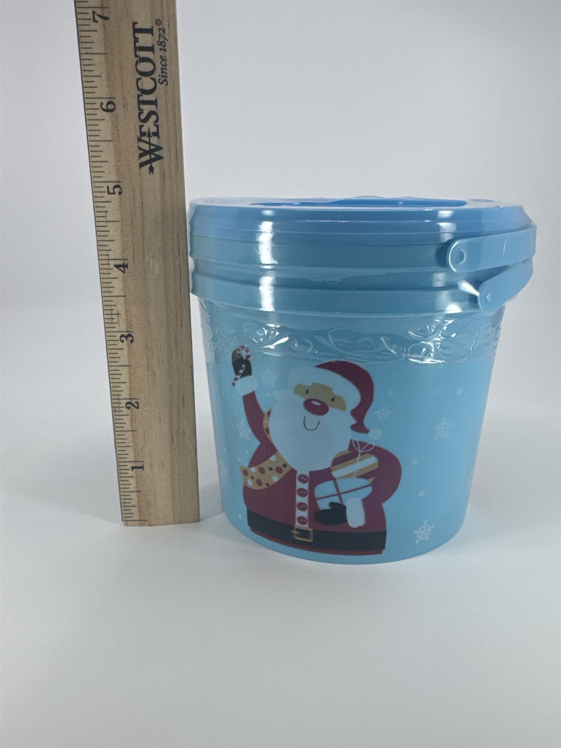 Pack Of Two Santa Claus Blue Holiday/Christmas Pail Gift/Treat Buckets