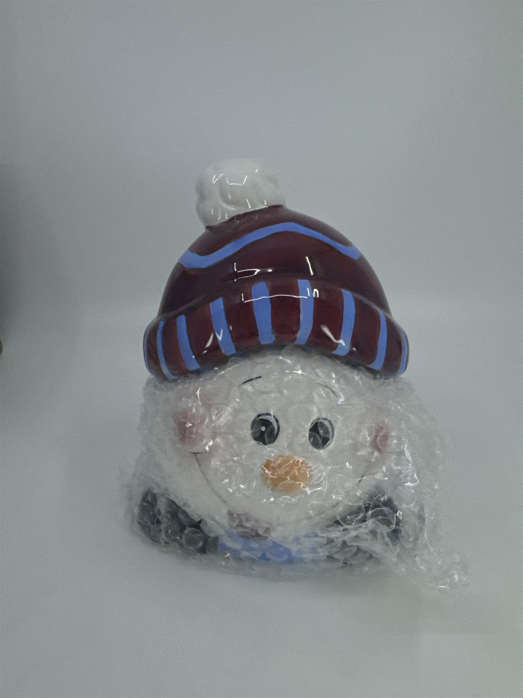Vintage Christmas/Holiday Ceramic Snowman Goody Cookie Jar By Youngs