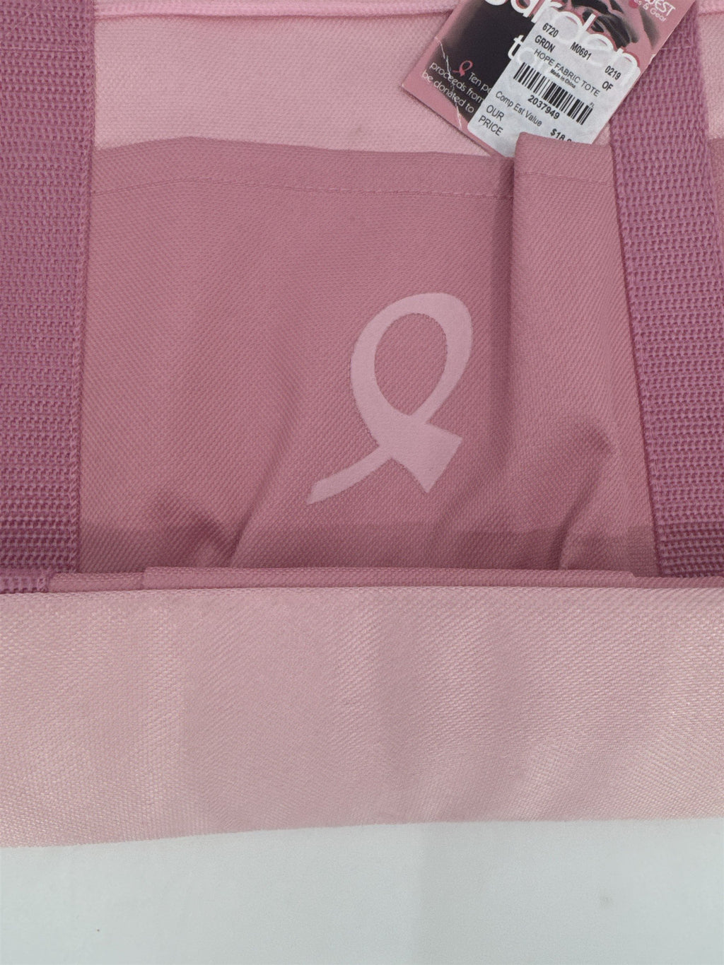 Pink Ribbon Cancer Awareness Gardening Bag W/ Tags Yard Tool Bag/Tote