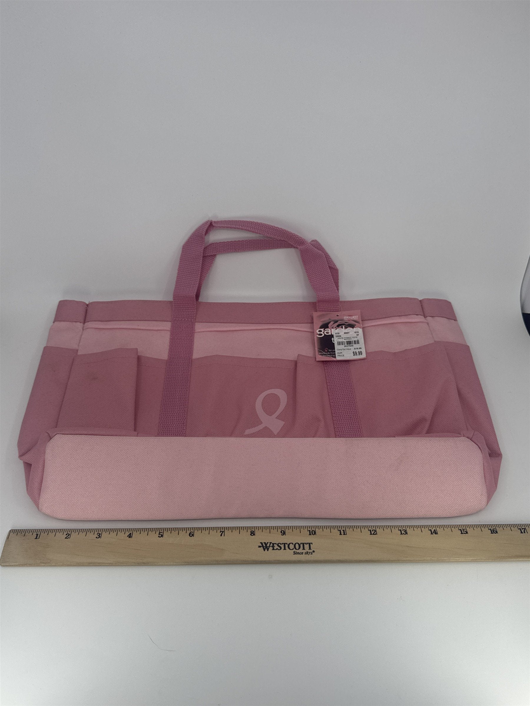 Pink Ribbon Cancer Awareness Gardening Bag W/ Tags Yard Tool Bag/Tote