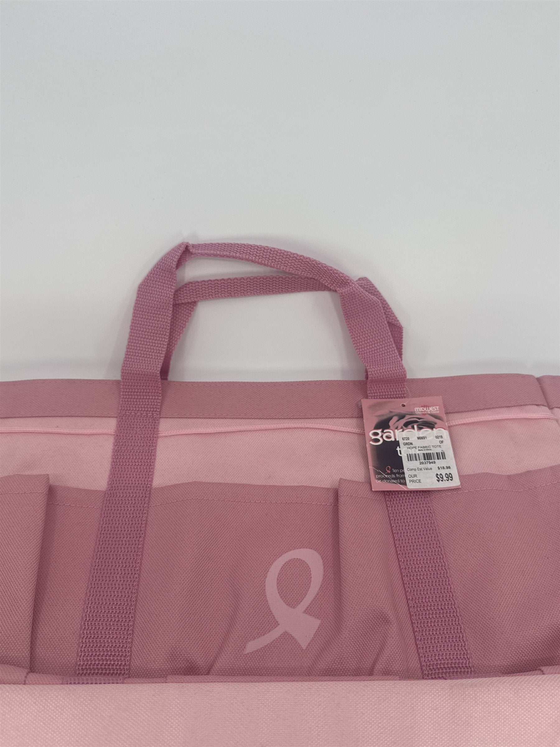 Pink Ribbon Cancer Awareness Gardening Bag W/ Tags Yard Tool Bag/Tote