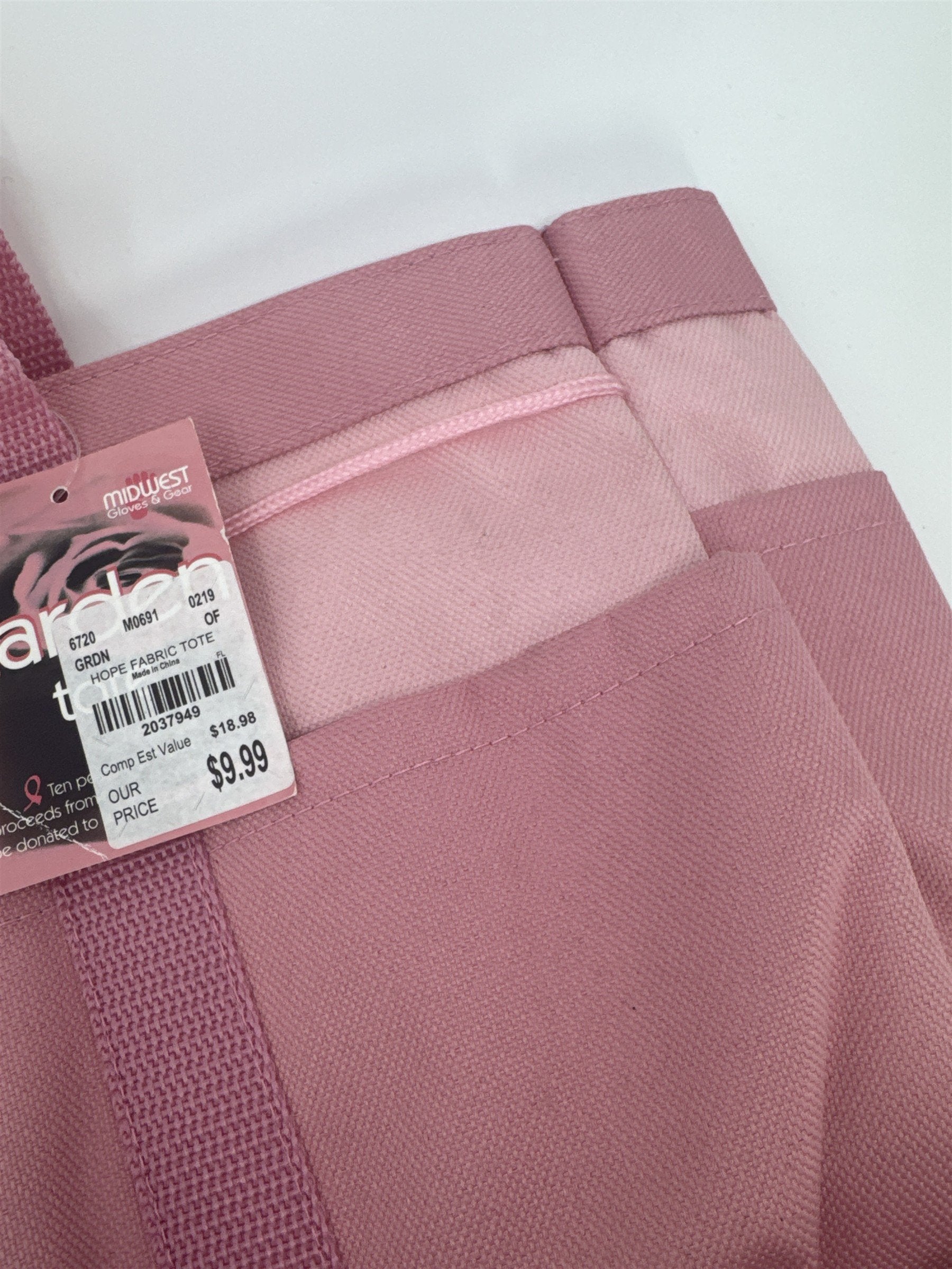 Pink Ribbon Cancer Awareness Gardening Bag W/ Tags Yard Tool Bag/Tote