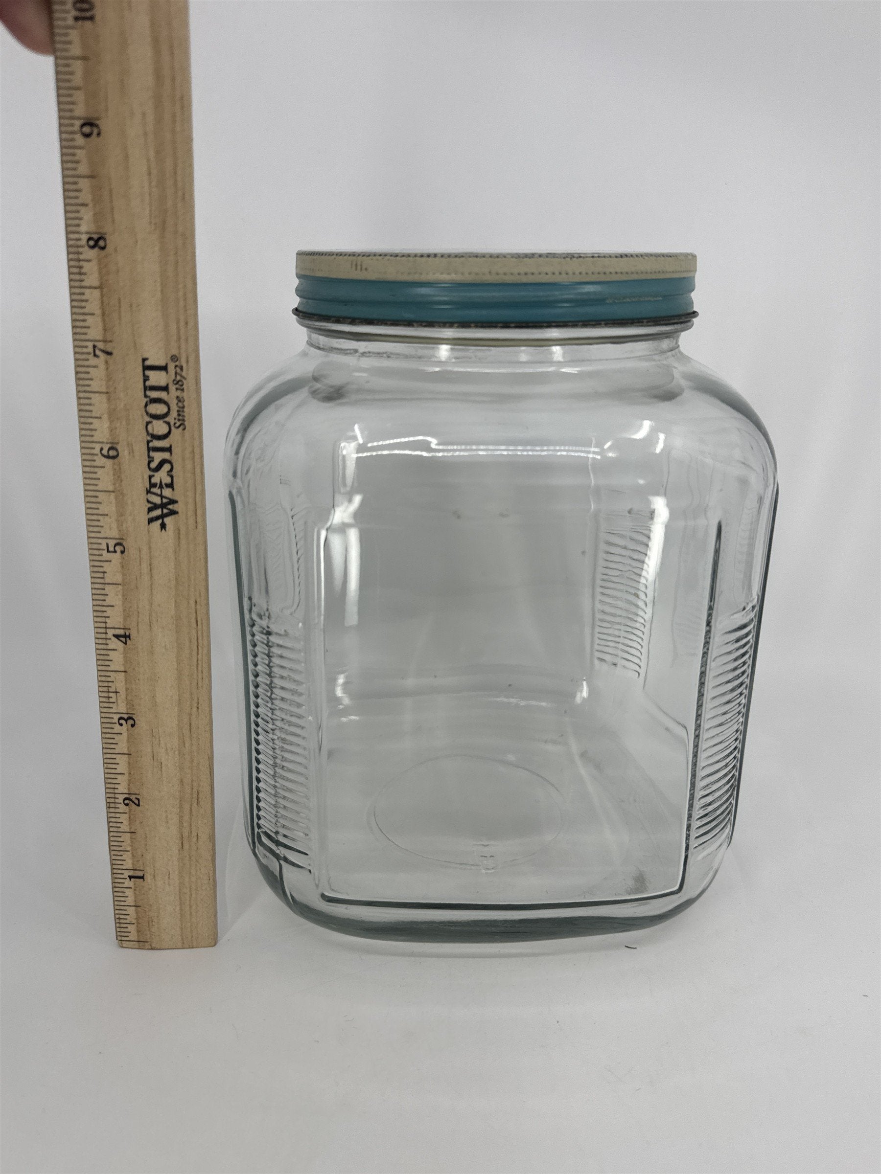 Vintage Delca Brand Fish Preservatives Brooklyn N. Y. Glass Advertising Jar