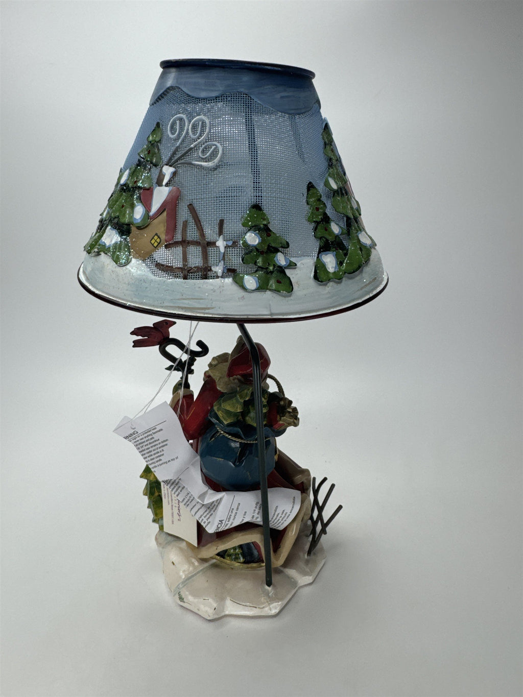 Home Interiors 57030 Santa Cardinal Staff Candle Holder Mesh Shade Figurine