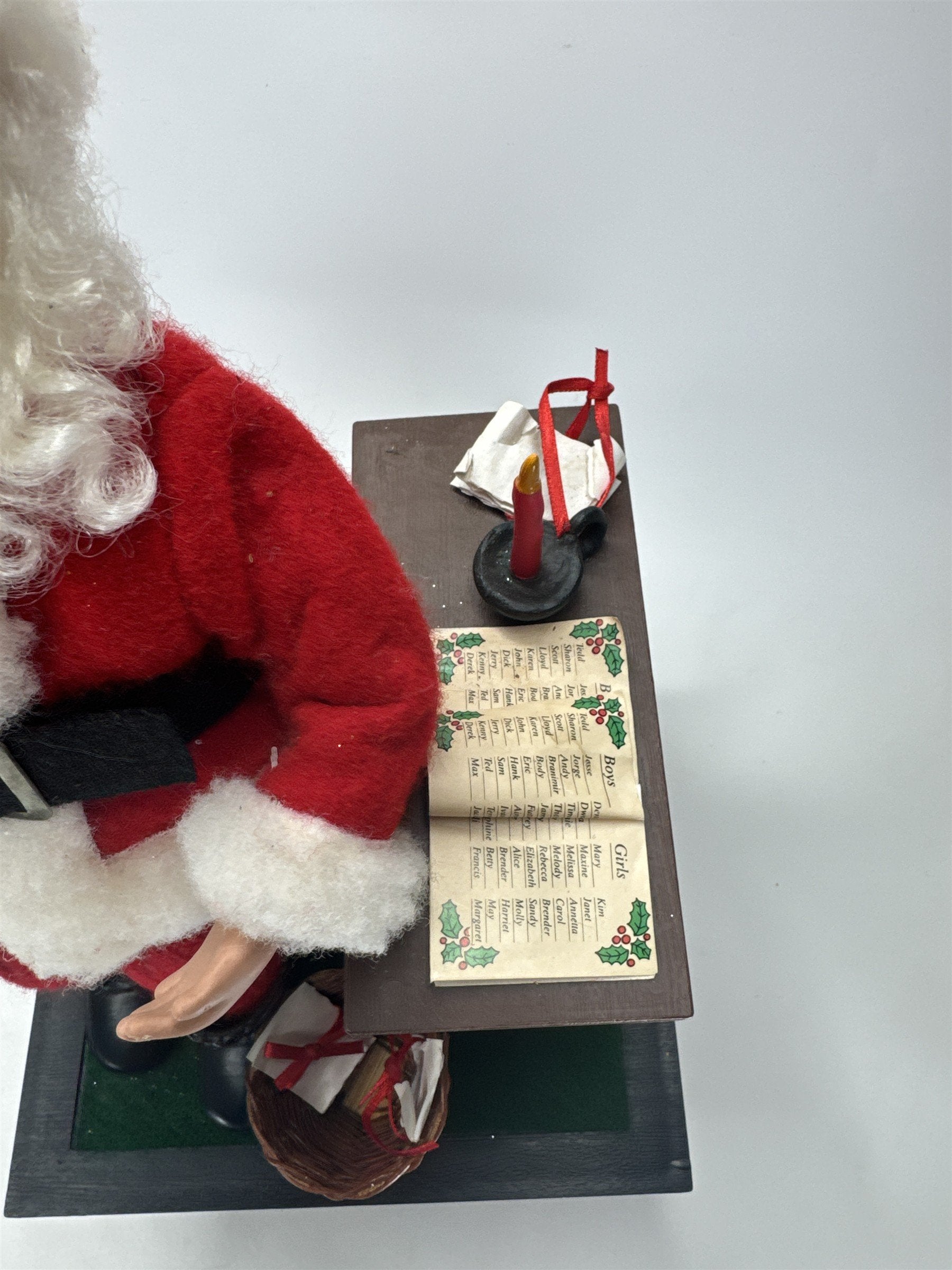 Vintage Smile Ind Animated Santa Desk Letter Writing Christmas Figurine Decor