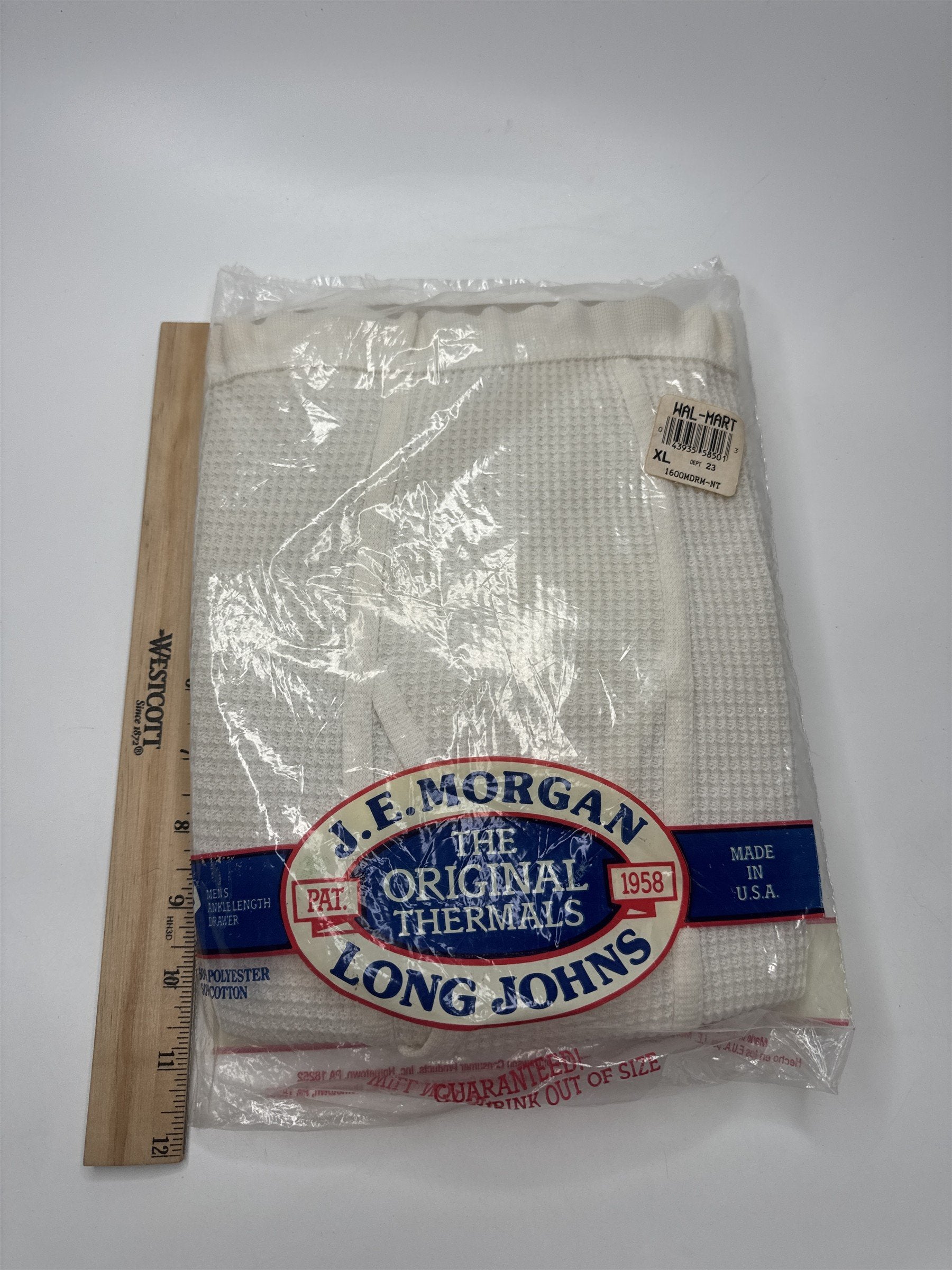 Deadstock J.E. Morgan Long Johns XL Thermal Pant 50/50 Blend USA NIP
