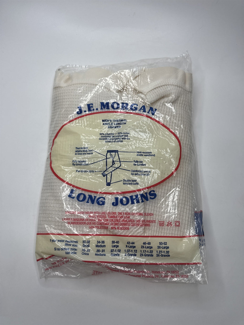 Deadstock J.E. Morgan Long Johns XL Thermal Pant 50/50 Blend USA NIP