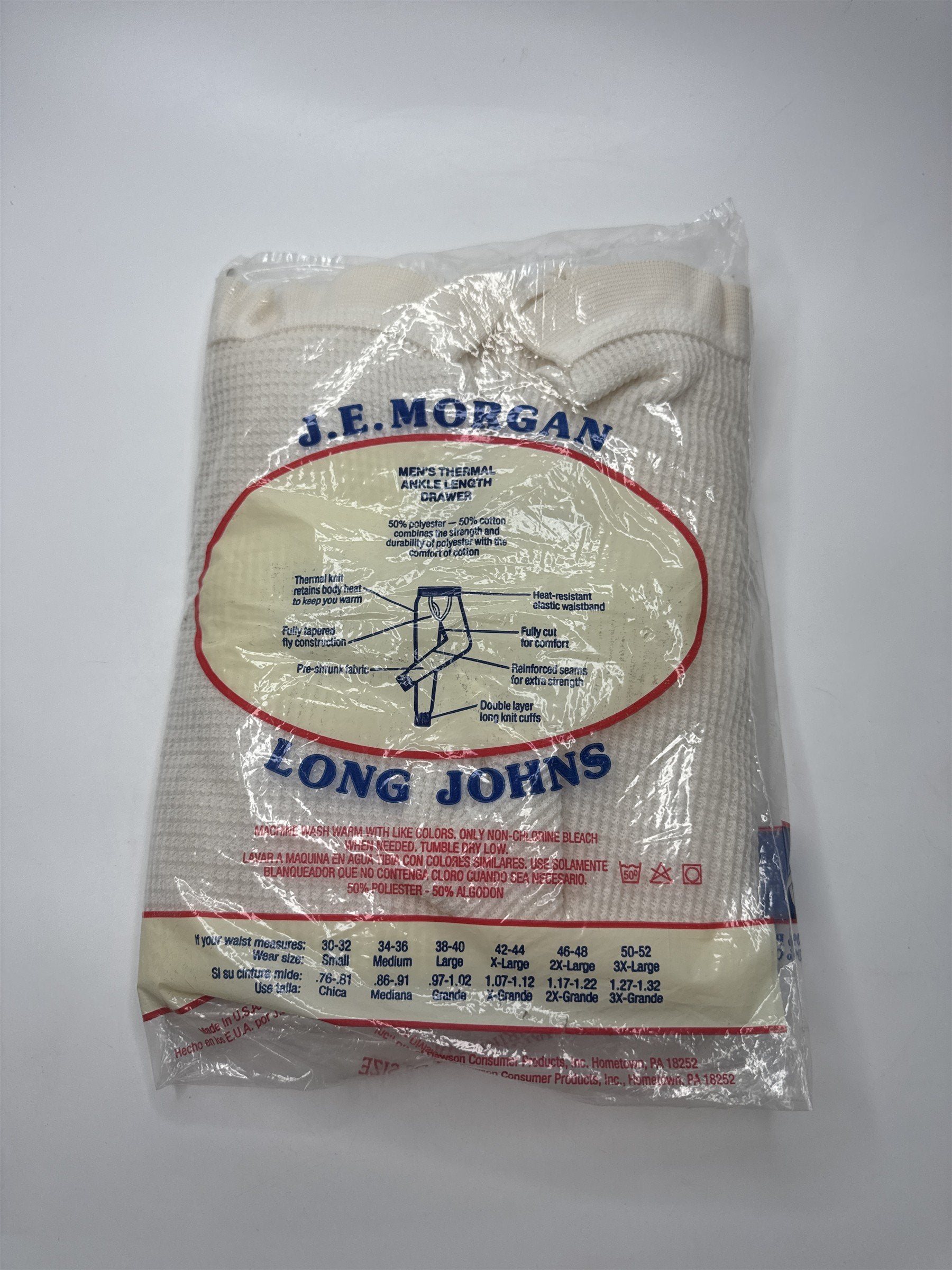 Deadstock J.E. Morgan Long Johns XL Thermal Pant 50/50 Blend USA NIP
