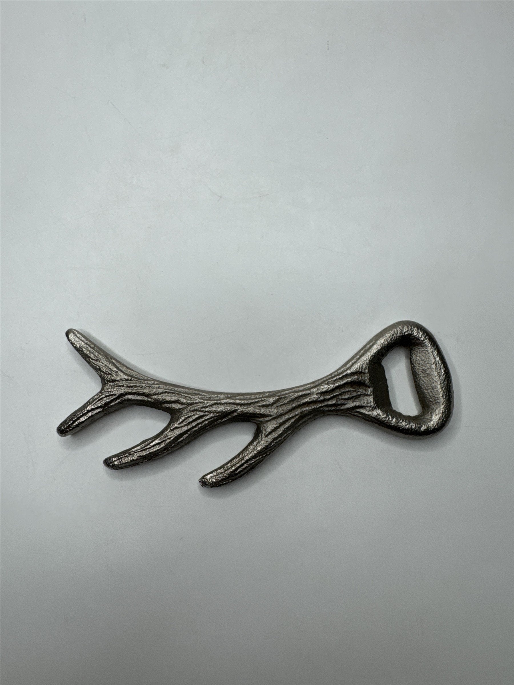 Vintage Metal Deer Antler Bottle Opener Rustic Lodge Hunting Cabin Decor