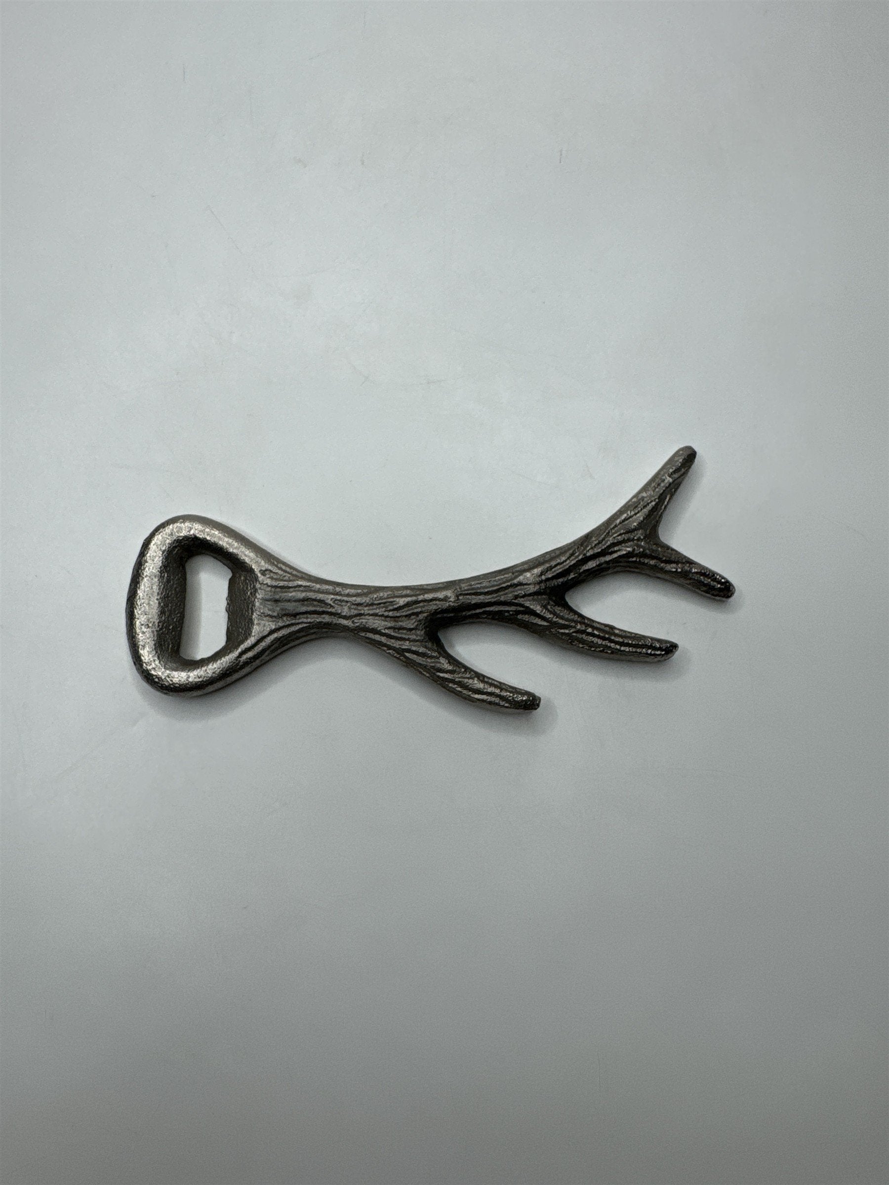 Vintage Metal Deer Antler Bottle Opener Rustic Lodge Hunting Cabin Decor
