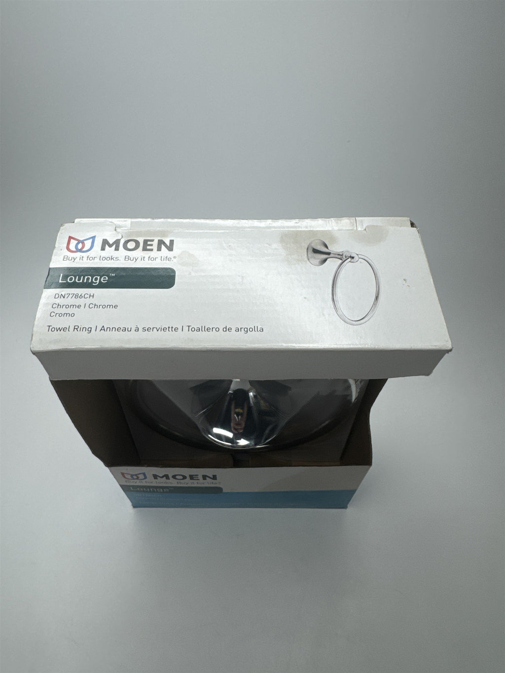 MOEN Lounge DN7786CH Chrome Towel Ring Bath Fixture Accessory NEW