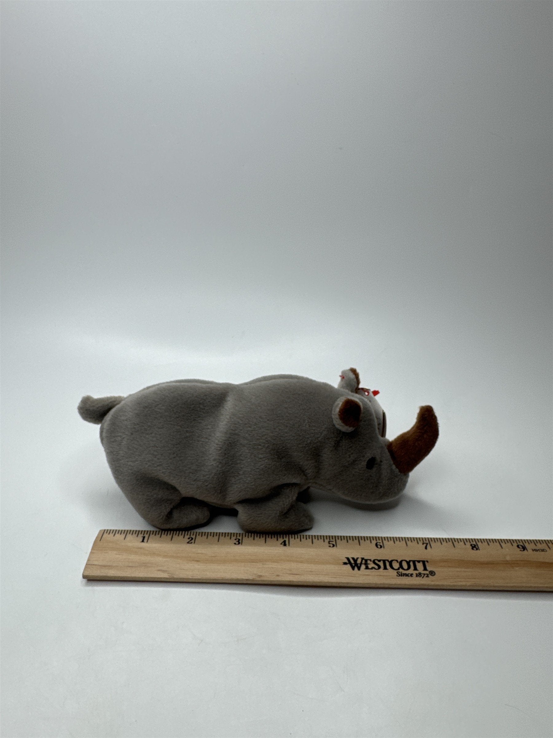 Ty Spike Beanie Baby Rhino Retired 1996 DOB Date Swing Tag Error VTG