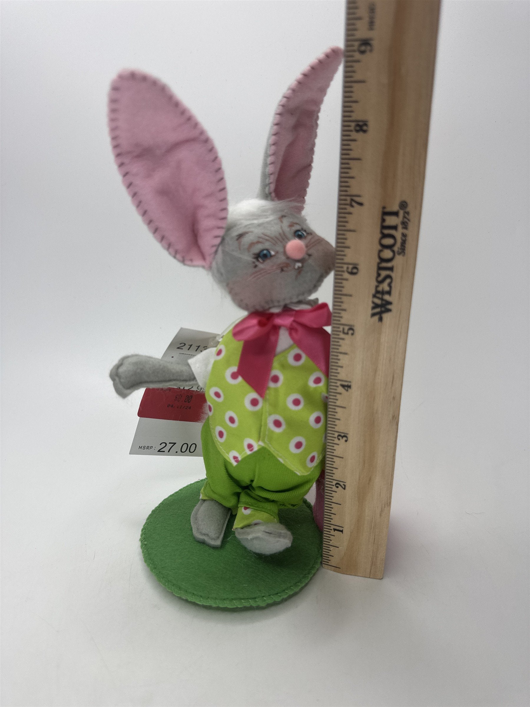 Annalee Dolls 2021 Boy Bunny Easter Basket Felt Base Figure