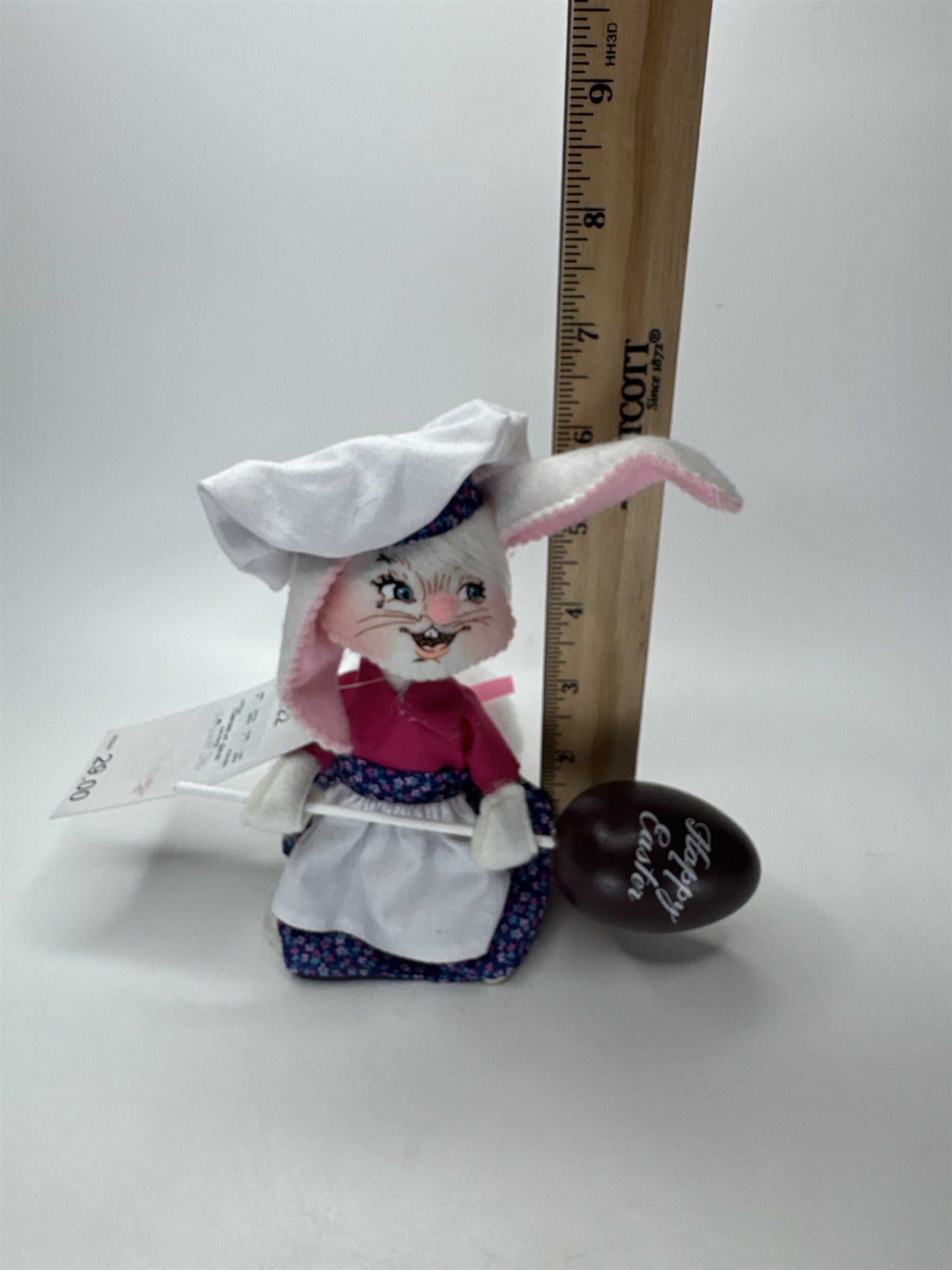 Annalee Dolls Chef Bunny Figurine Easter Decor W/ Chocolate Egg
