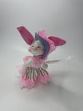 Annalee Dolls 5" Girl Bunny Pink Ruffle Easter Spring Figurine NWT