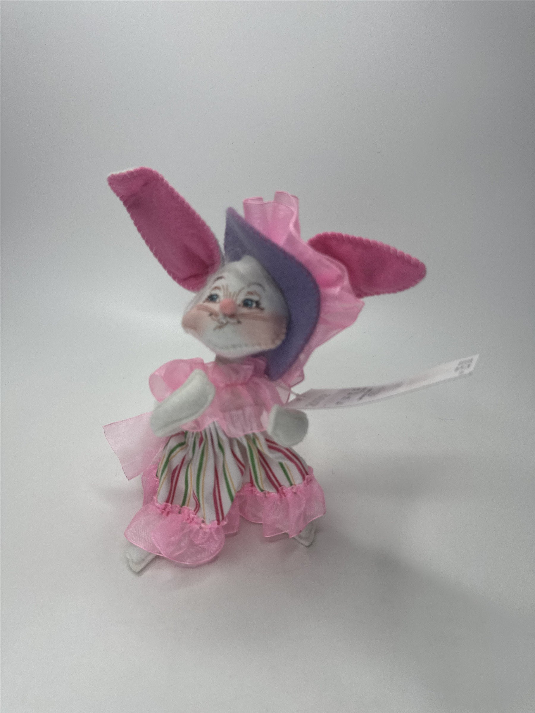 Annalee Dolls 5" Girl Bunny Pink Ruffle Easter Spring Figurine NWT