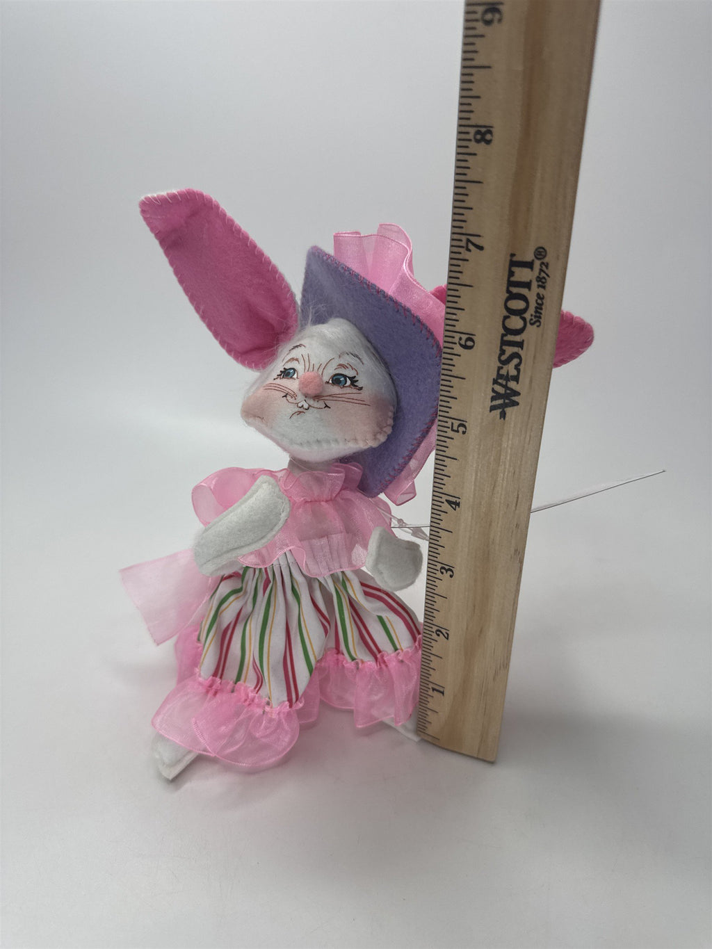 Annalee Dolls 5" Girl Bunny Pink Ruffle Easter Spring Figurine NWT