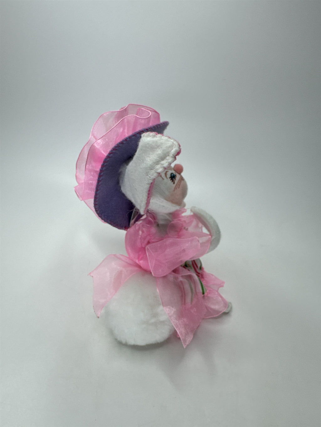 Annalee Dolls 5" Girl Bunny Pink Ruffle Easter Spring Figurine NWT