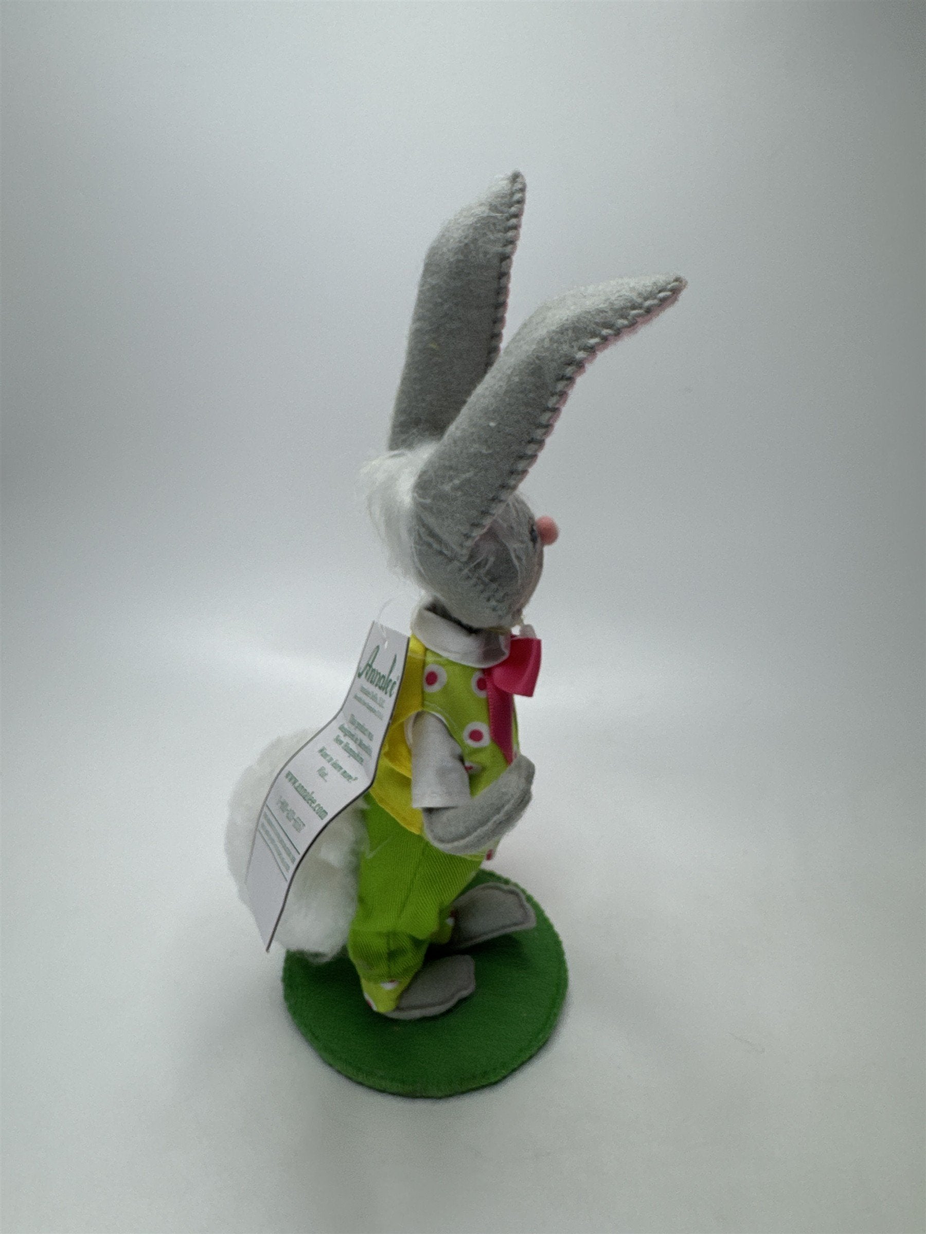 Annalee Dolls Boy Bunny Easter Figurine W/ Basket Felt Base NWT