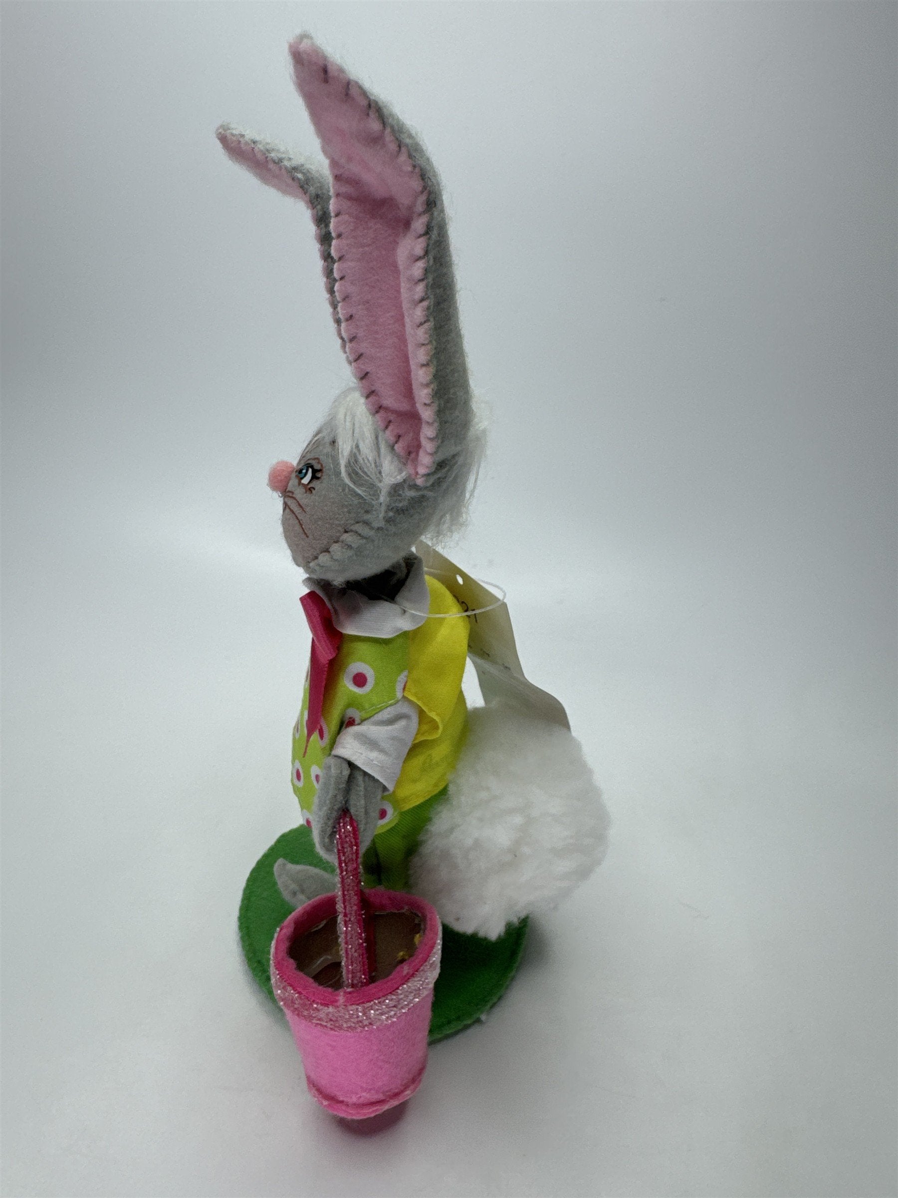 Annalee Dolls Boy Bunny Easter Figurine W/ Basket Felt Base NWT