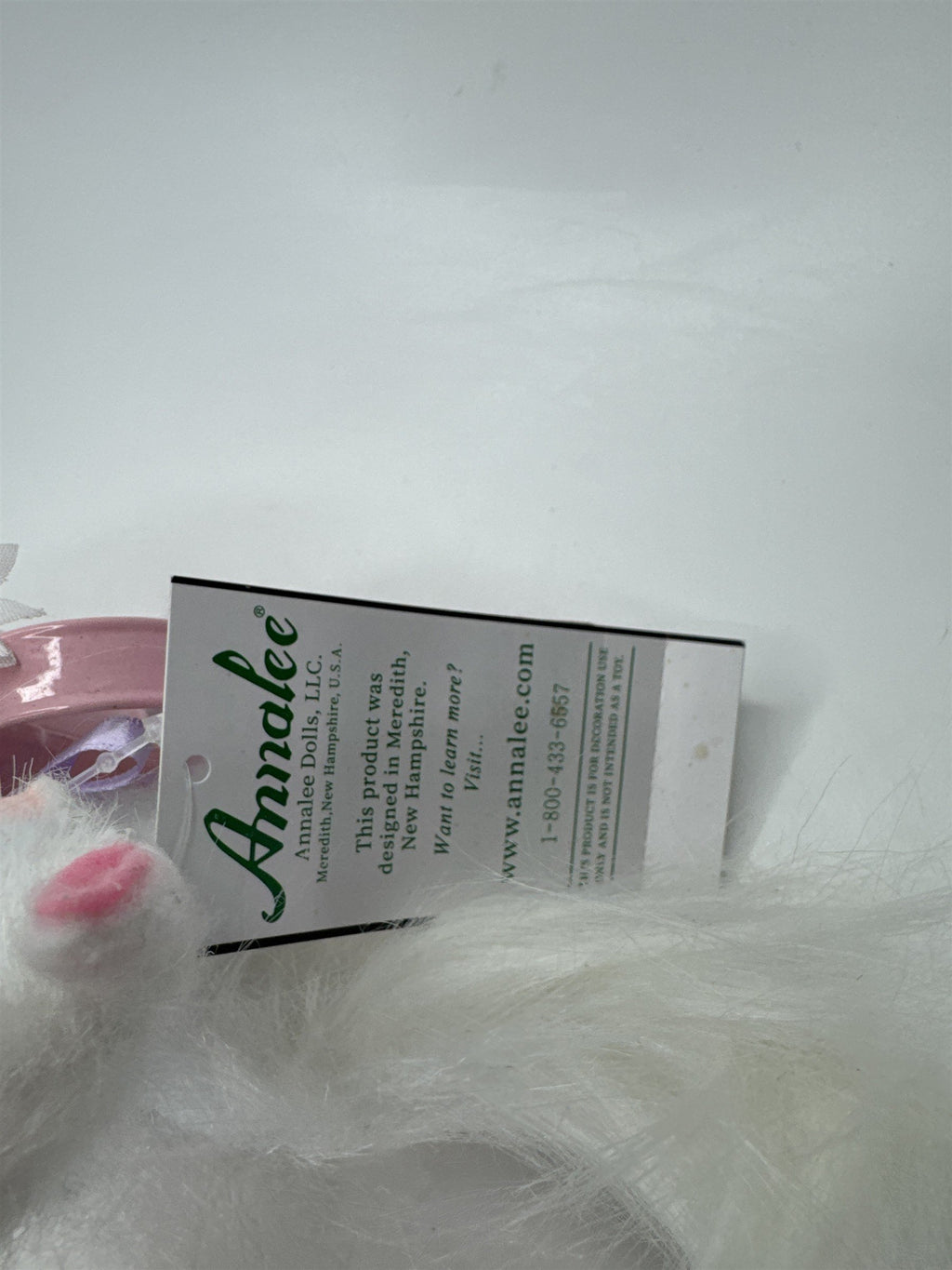 Annalee Dolls White Cat Pink Polka Dot Watering Can Daisy Flowers Spring Decor