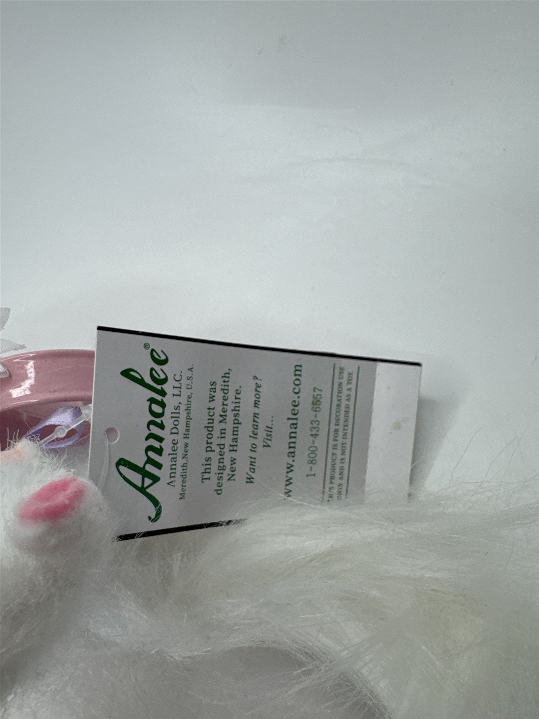 Annalee Dolls White Cat Pink Polka Dot Watering Can Daisy Flowers Spring Decor