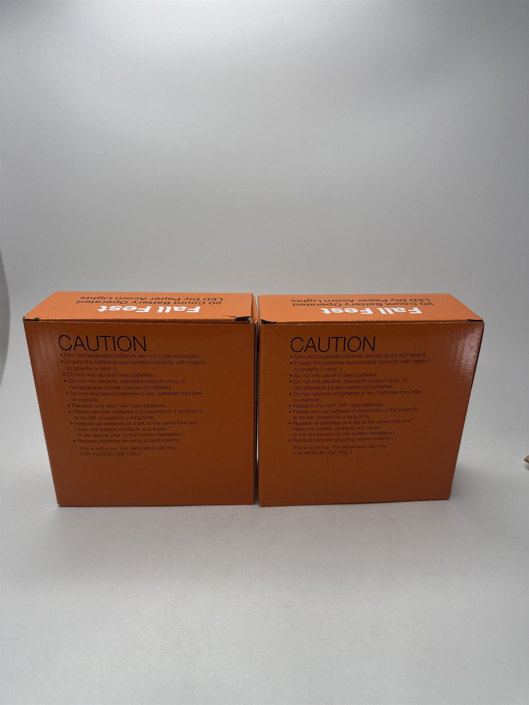 Set of 2 NEW Fall Fest 20ct LED DIY Paper Acorn String Lights Timer NIB