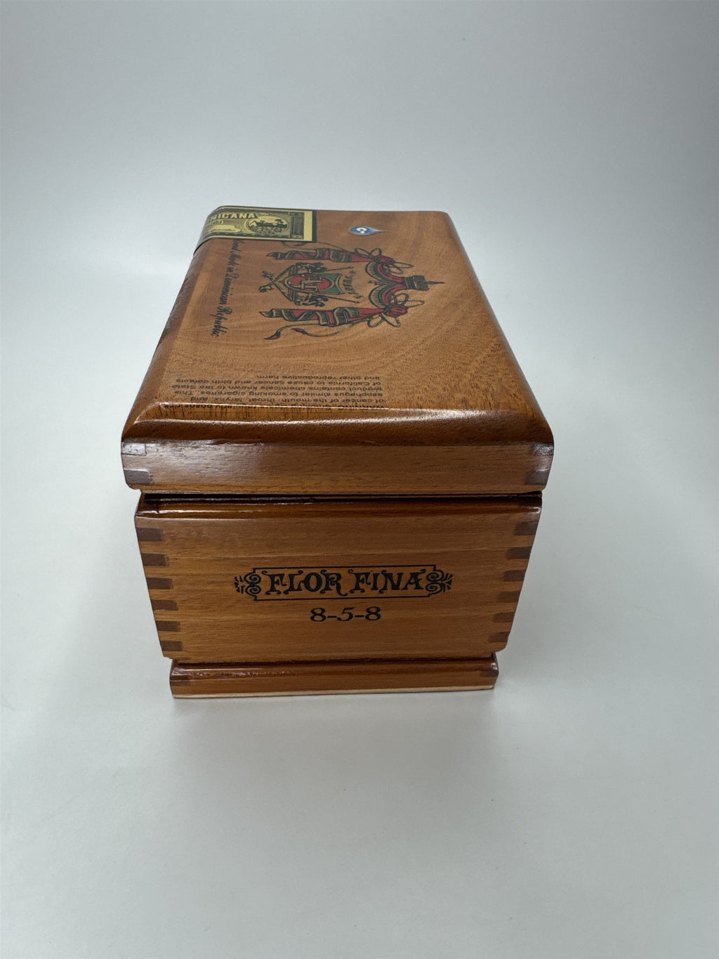 Empty Flor Fina 8-5-8 Cigar Box Wooden A. Fuente Dominicana Imported