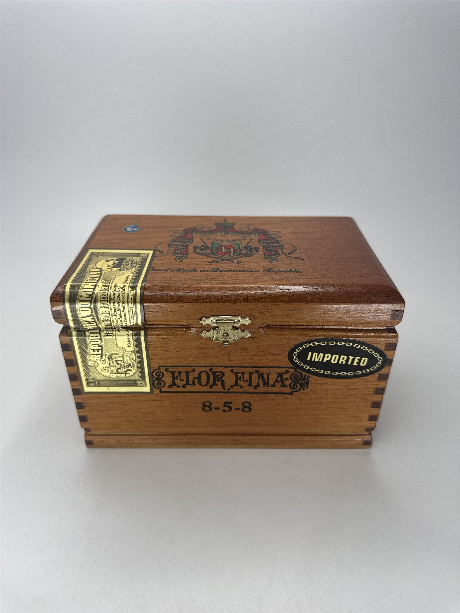 VTG Empty Flor Fina A. Fuente 8-5-8 Wood Cigar Box Collectible Decor