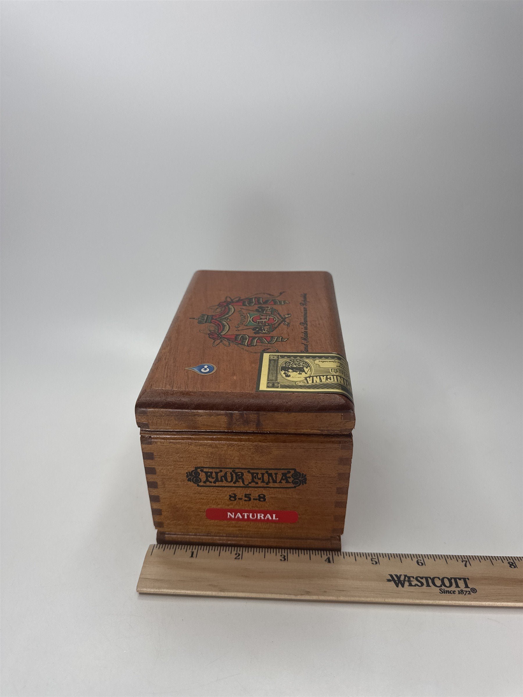 VTG Empty Flor Fina A. Fuente 8-5-8 Wood Cigar Box Collectible Decor