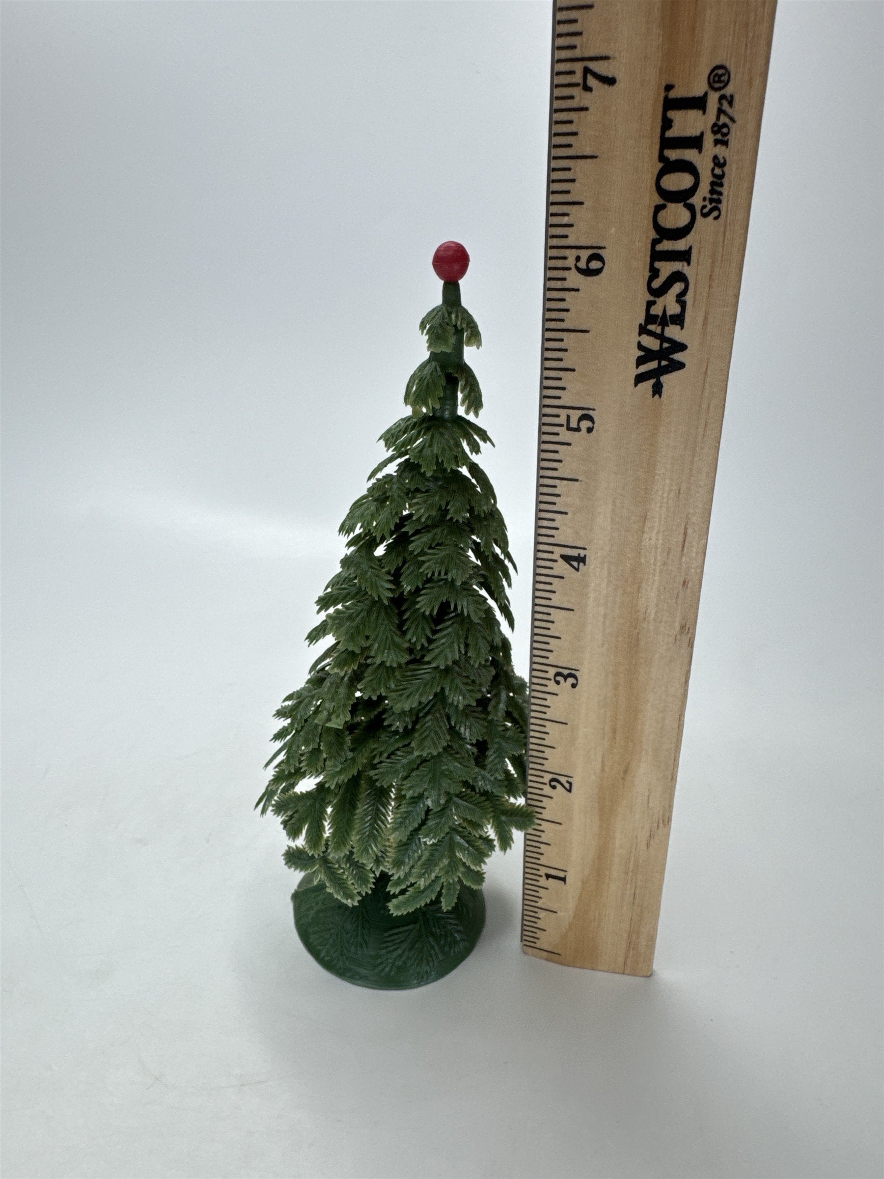 Vintage 6" Pine Tree Figurine Christmas Decor Made In Hong Kong Mini