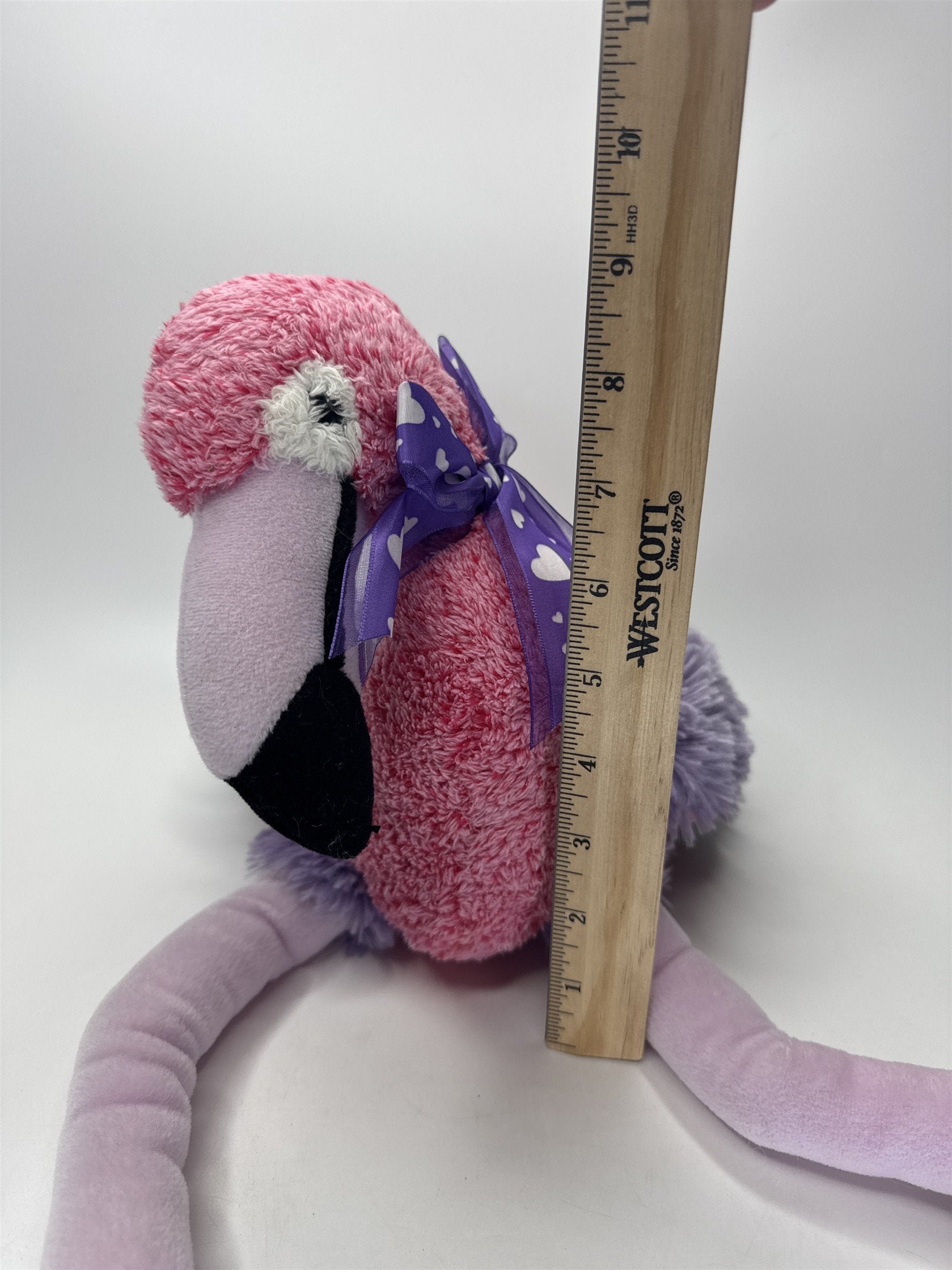 Pink Flamingo Stuffed Plush Toy Lavender Feet Long Legs Large Soft Decor